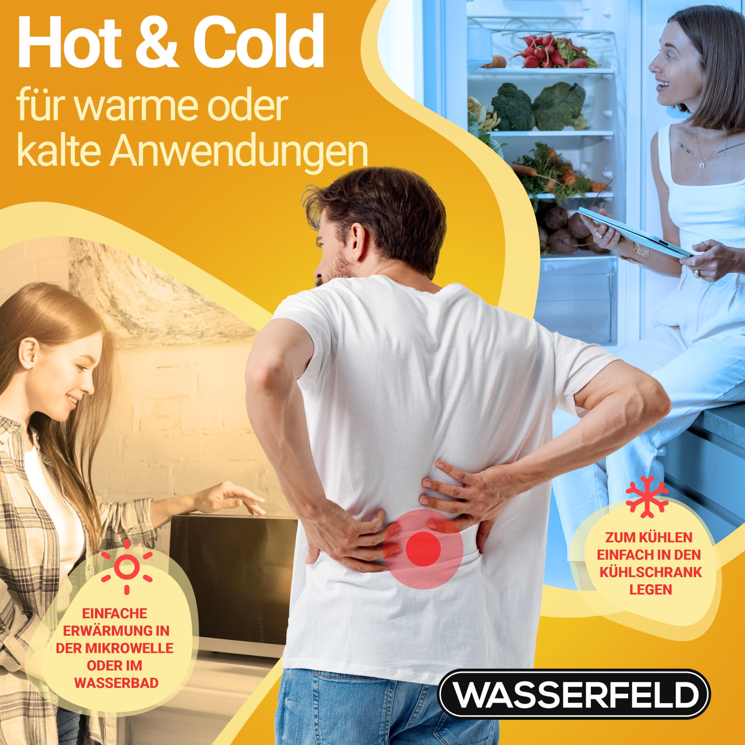 WASSERFELD® Moorkissen für Mikrowelle XXL - Therapeutisches Wärmekissen zur natürlichen Linderung von Schmerzen und Verspannungen in Nacken, Schulter, Rücken oder Bauch