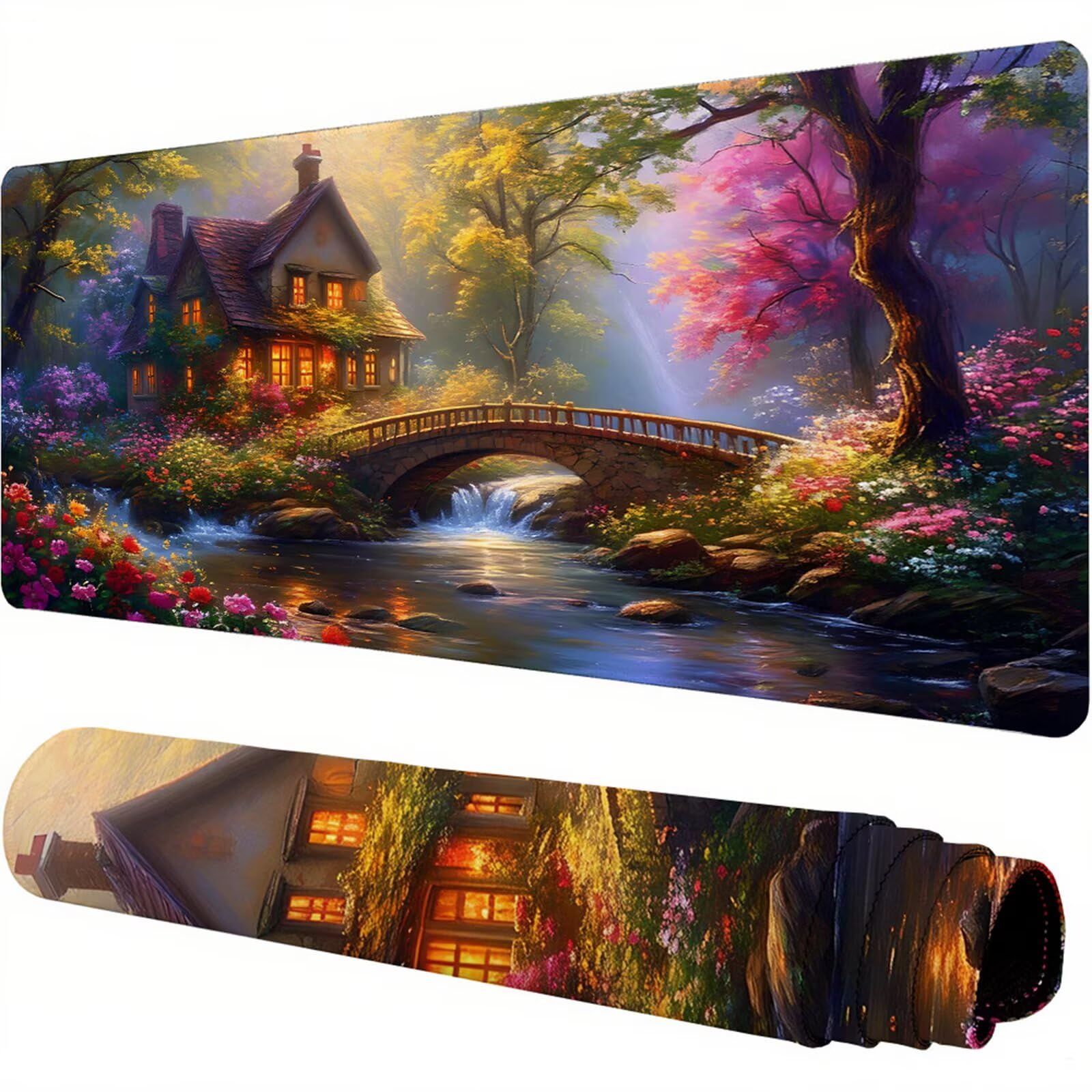 Kolorowa podkładka pod mysz XXL 1200 x 600 x 3 mm uchwyt pod biurko akcesoria antypoślizgowa gumowa podstawa i zszyte krawędzie podkładka pod mysz dla graczy do dekoracji biura dekoracyjnego, prezenty