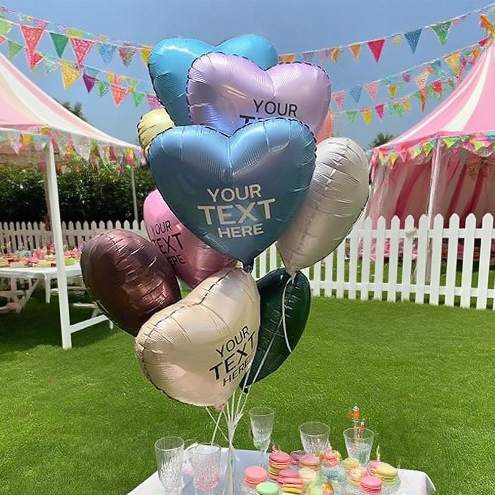 Palloncini Personalizzati Customize Logo and Text Forma Di Cuore Alluminio Palloncini Feste Matrimonio Decorazioni D'amore Articoli Idea Feste Anniversario (Personalizza, 91cm/36in)