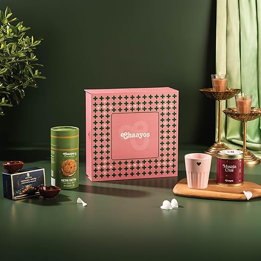 Diwali Gift Box with Chai Tin & Diyas