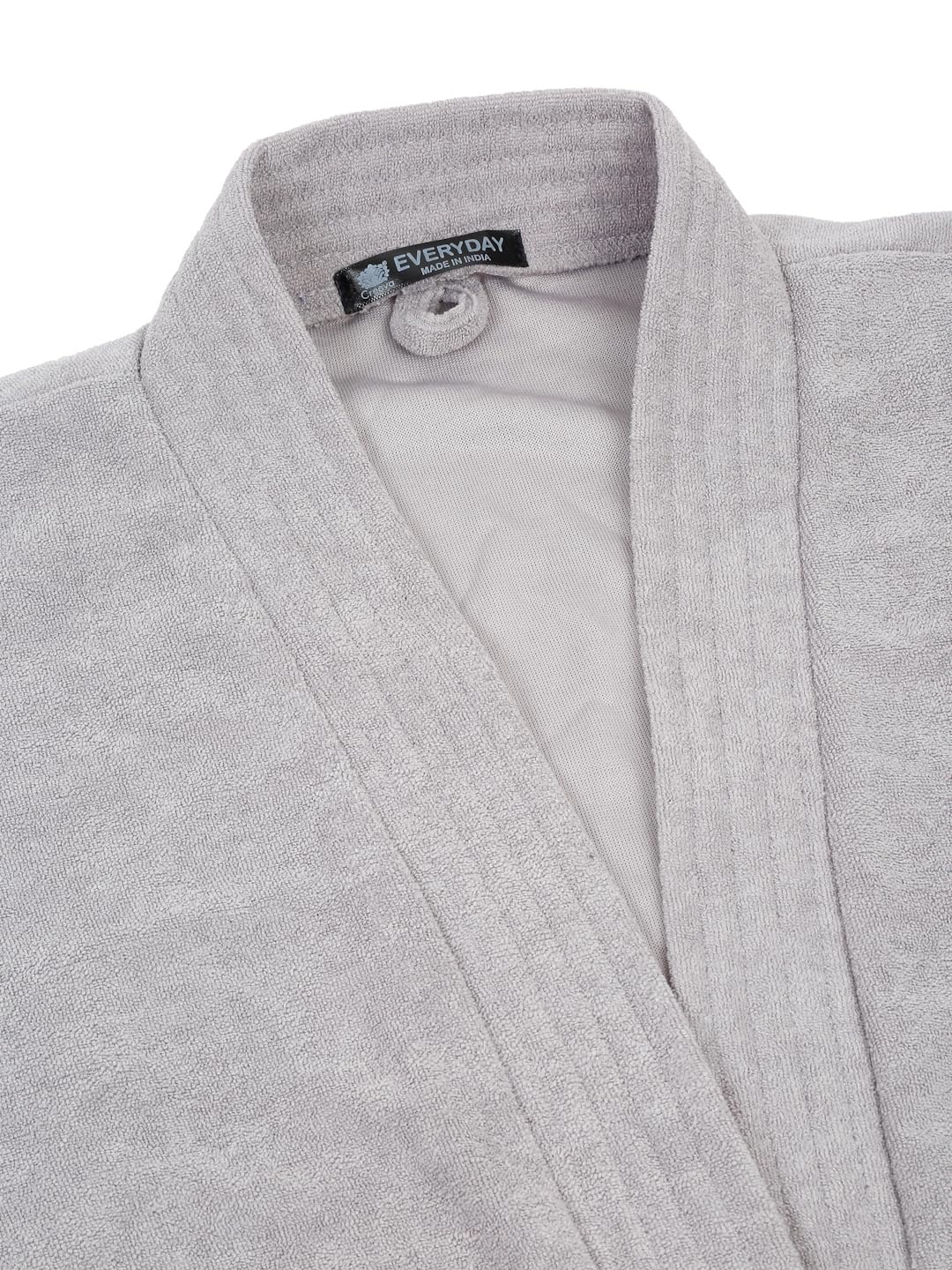 CREEVA Everyday Unisex Micro Terry Bathrobe Collection With kimono collar and 1 Pocket, 3/4 Sleeve Bath Robe Super Soft Light Weight - Grey - Image 6 thumbnail