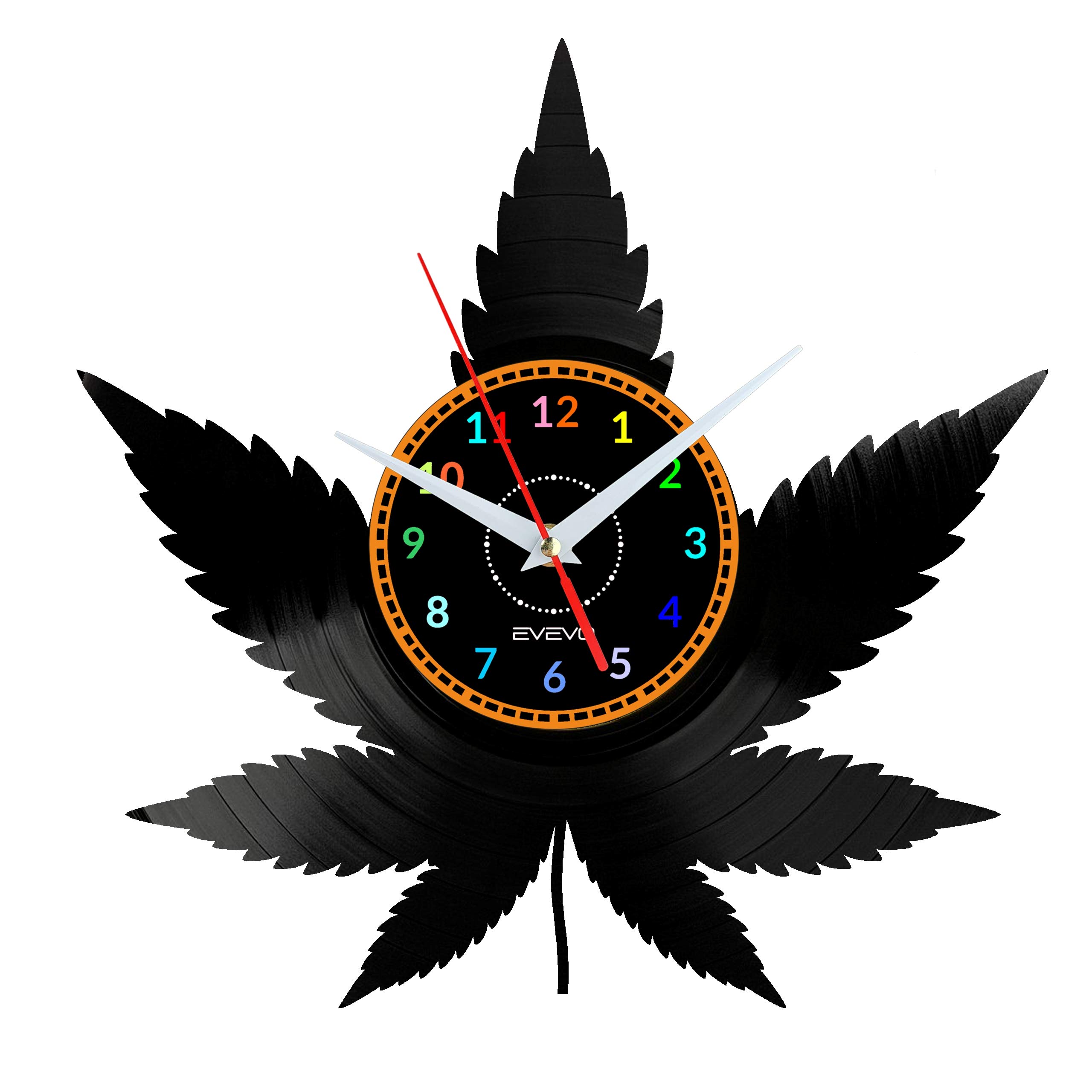 Horloge marijuna vinyle cadeau original pour salon contemporain