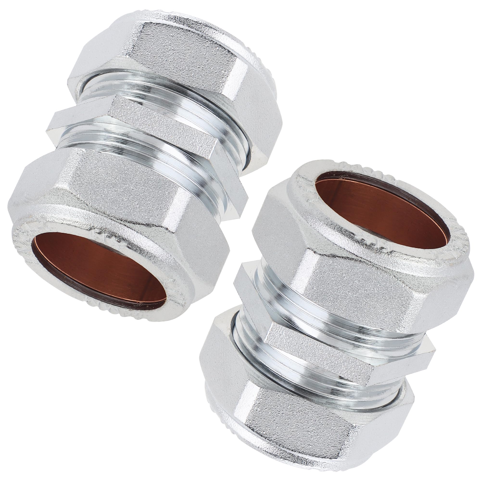 Ltwfitting Chrome Plated 22Mm Od Compression Union, Brass Compression Fitting(Pack Of 2)