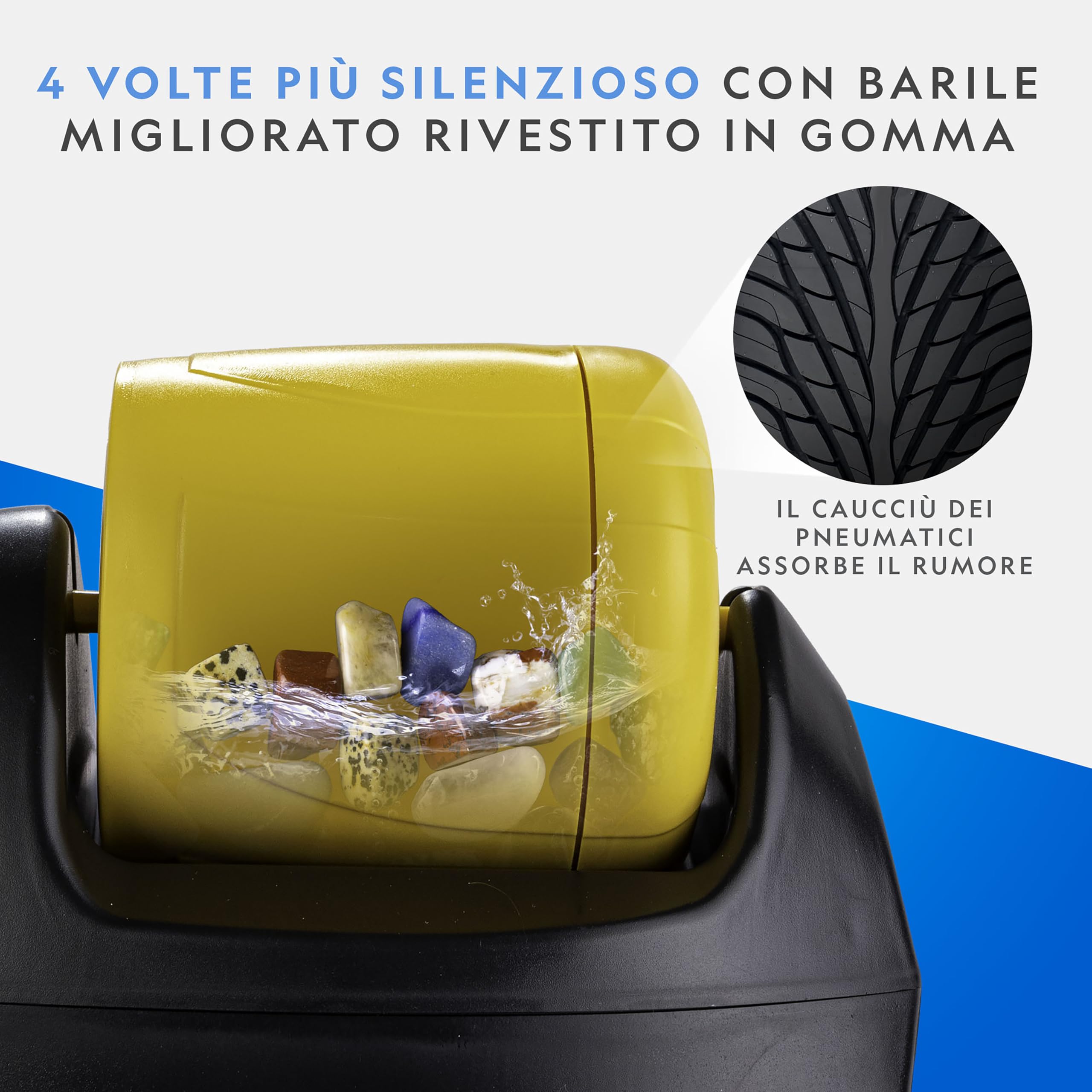 NATIONAL GEOGRAPHIC – Kit di Levigatura per Iniziare con Rocce Grezze – Barile Resistente e a Prova di Perdite, 227 g di Pietre, Abrasivi, 5 Accessori per Gioielli