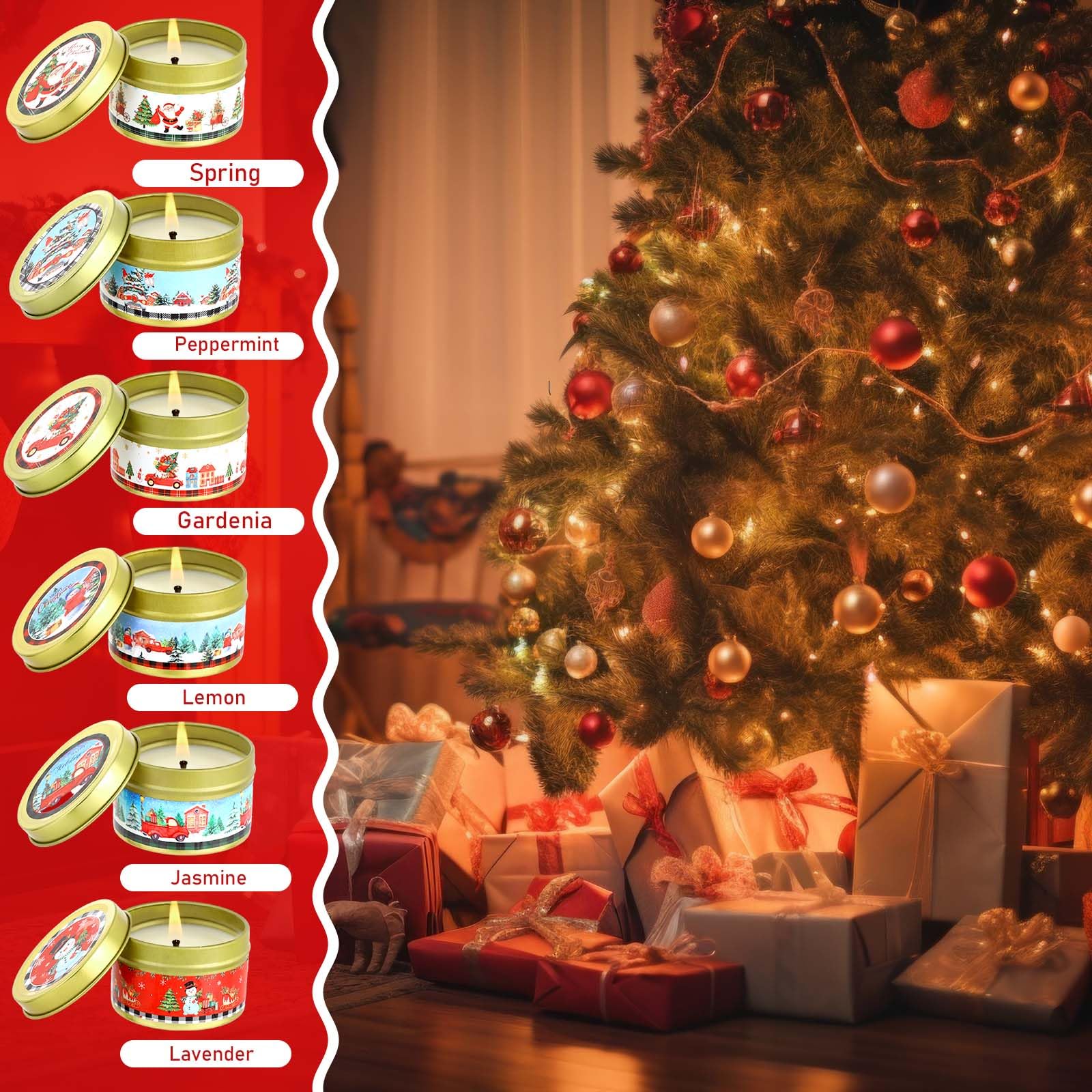 Amazon.co.jp: MTLEE クリスマスキャンドル 24個 クリスマス香り付き