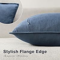 Vista 277 de Foindtower Paquete de 2 fundas de almohada decorativas de lino y liso, funda de cojín decorativa suave, estilo bohemio campestre para silla, sofá