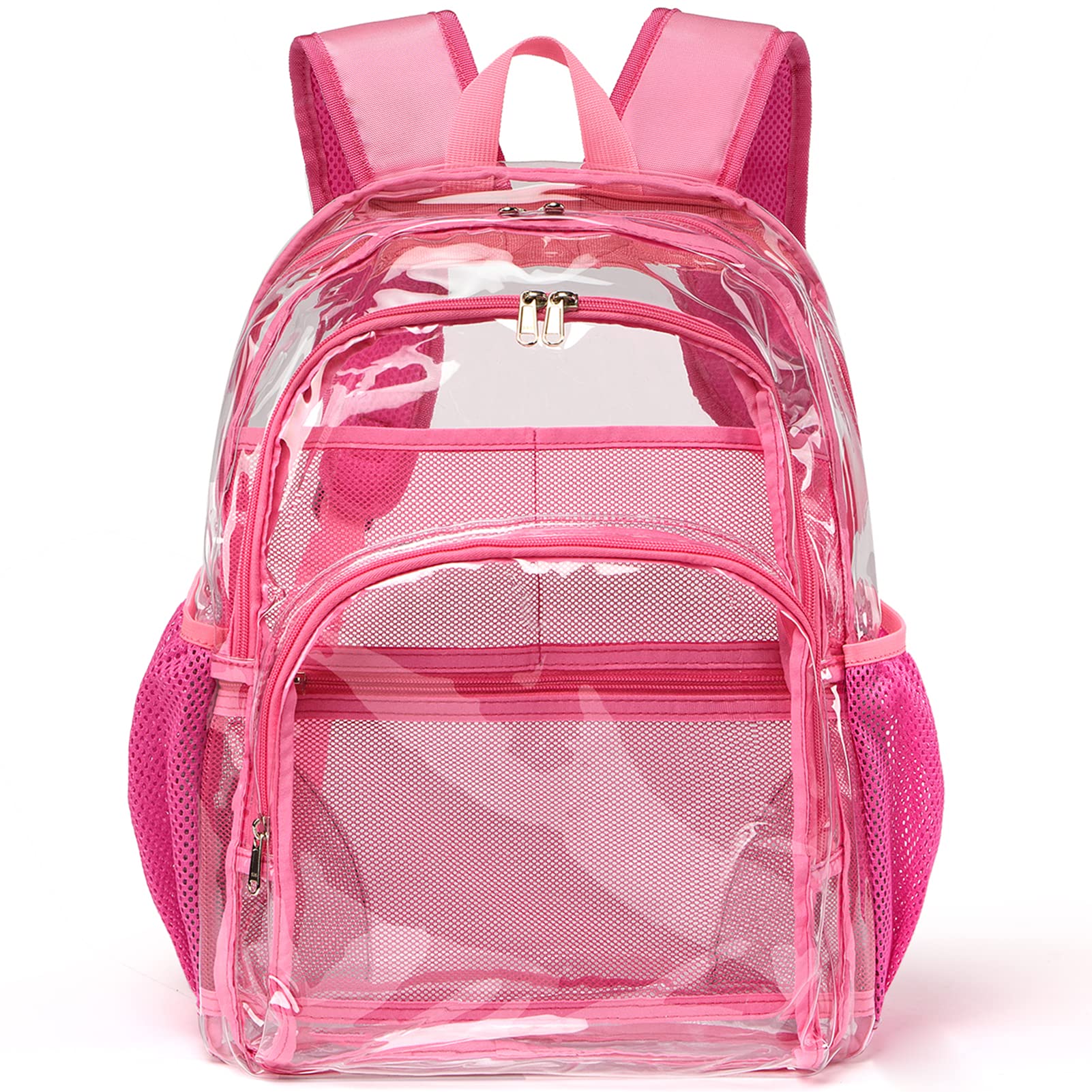 KUI WANClear Backpack,Clear Bag Stadium Approved Large Clear Backpack Heavy Duty PVC Transparent Bag for Stadium,School