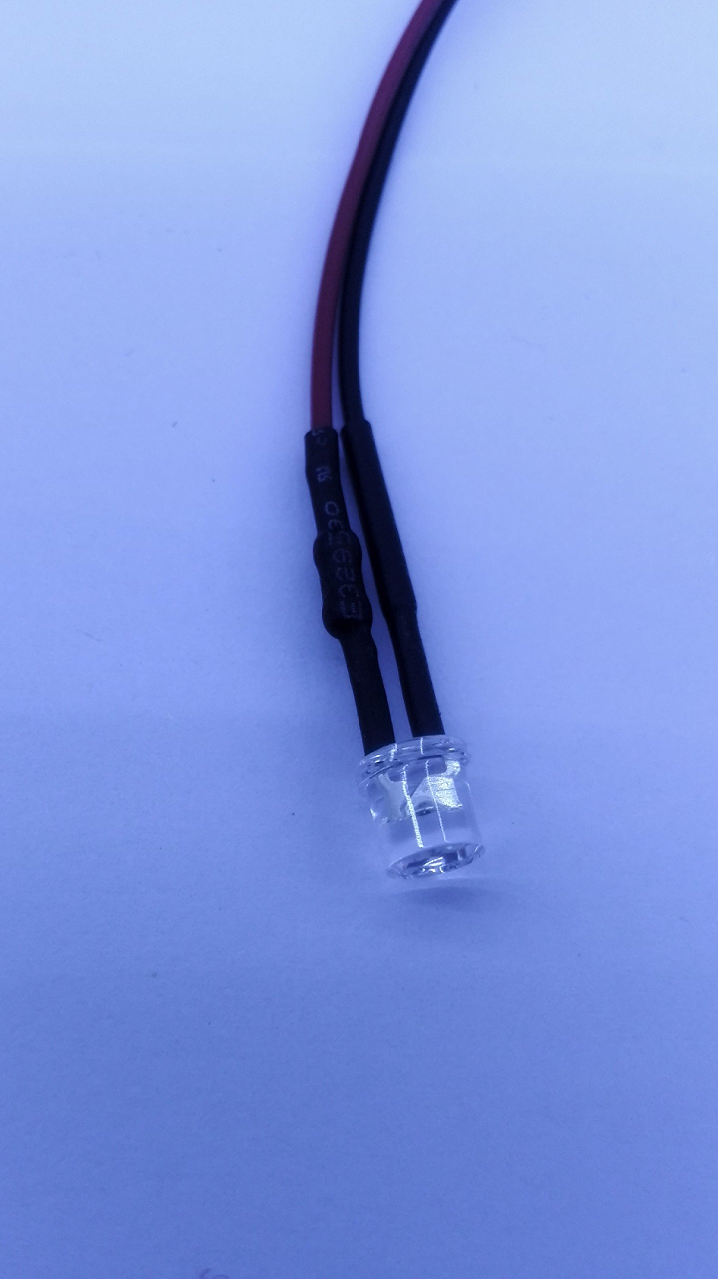 254/50# LED 3mm 12v Pré-câblé Bleu 50pcs - Pre Wired LED Blue 3mm - Foto 4