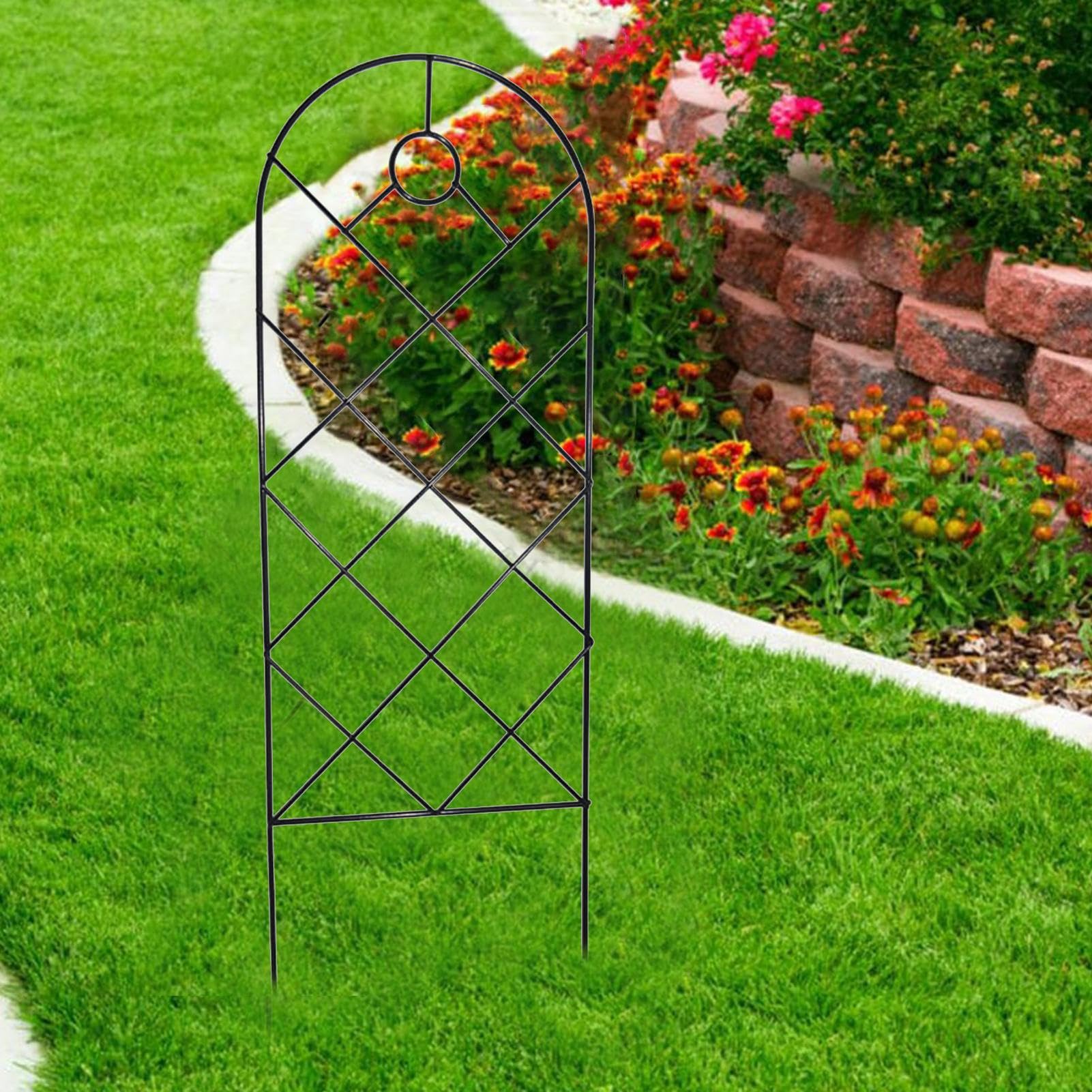 Graticcio Da Giardino In Metallo Nero, 115x38 Cm, Pacchetto Da 2, Supporto Per Piante Rampicanti, Rose, Ortaggi, Antiruggine - 4
