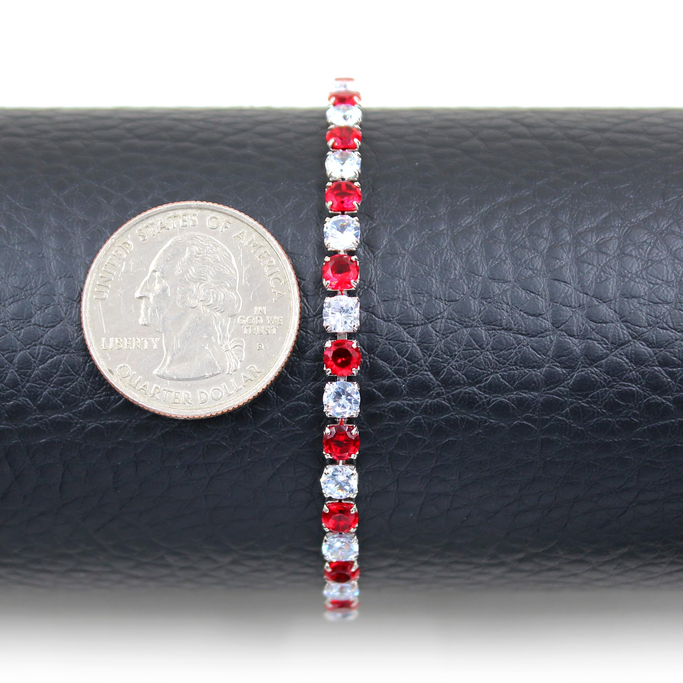 Platinierte Tennisarmbänder – Verstellbarer Zirkonia für Damen YA4375