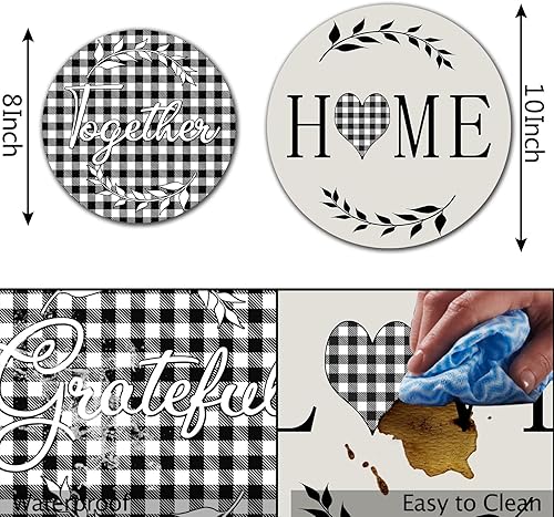 Miniatura 3 de Nordics Style Gratitudes - Juego de 4 fundas para quemadores rústicos de granja, con citas inspiradoras, para decorar tu hogar, hogar, amor, diseño