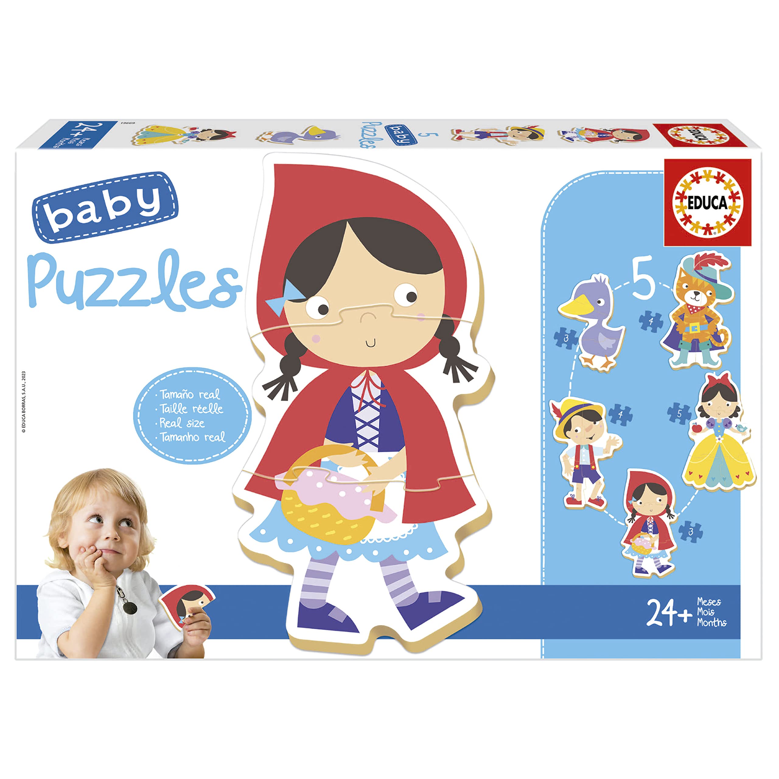Educa - Baby Puzzle Märchen | 5in1 Babypuzzleset 3/4/5 Teile | Märchen Kinderpuzzle, Erstes Puzzle | ab 2 Jahren (19669)