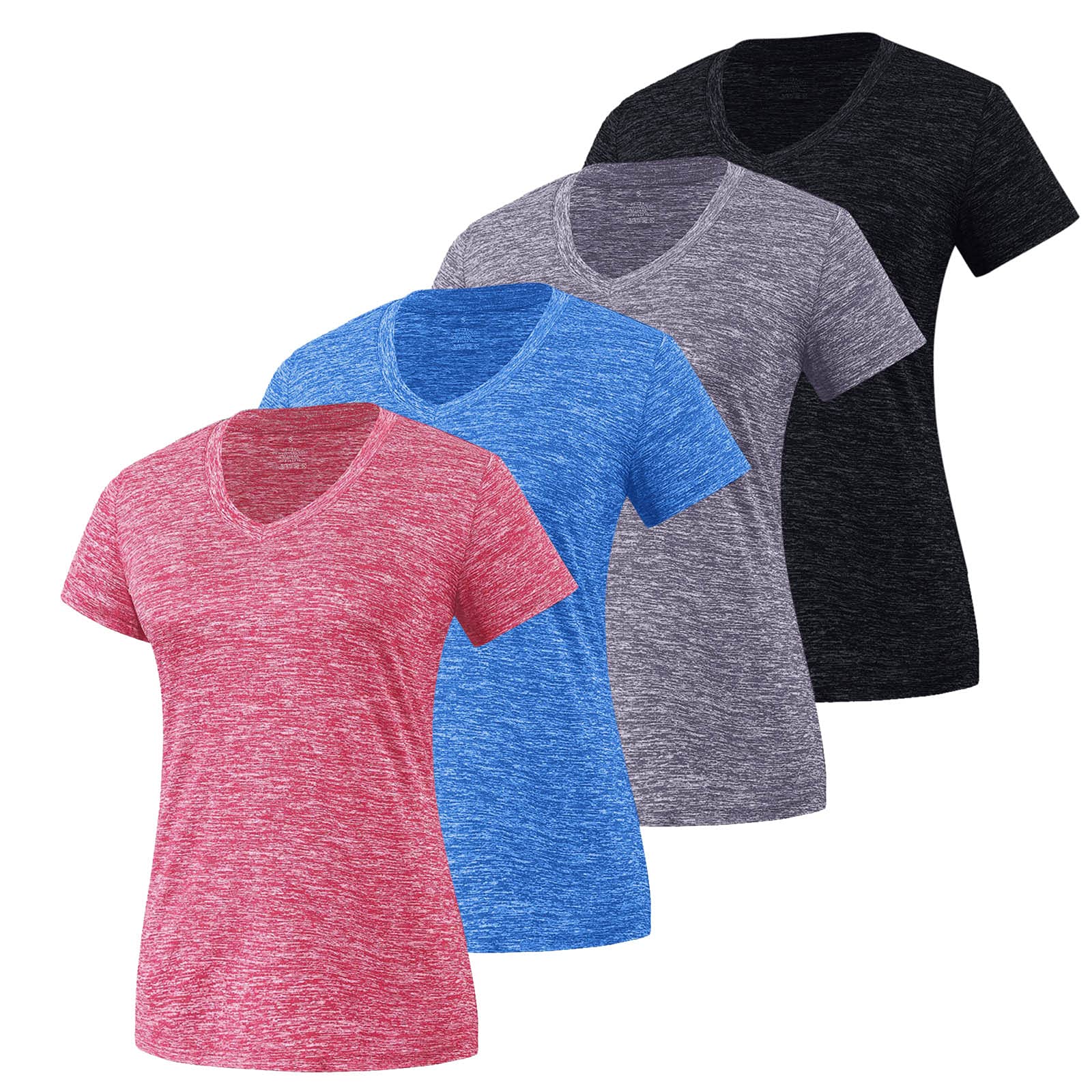 Camisetas Mujer Funcionales Running Shirt Blusas Fitness Transpirable T-Shirt Top Manga Corta Deportiva Ropa Camisa Básica Yoga Laufshirt Deporte Secado Rápido Cuello Redondo Gym Algodón