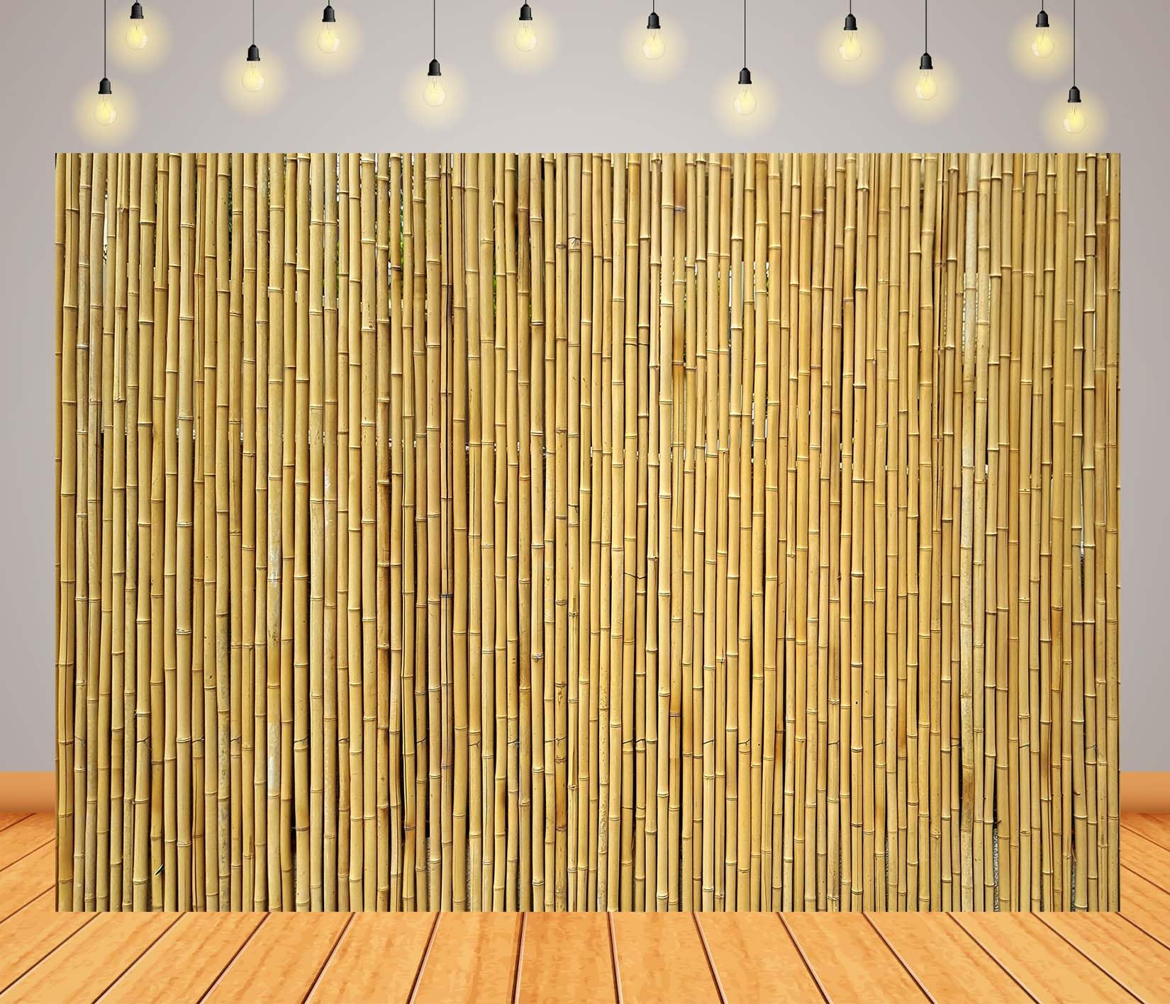 3 x 2,4 m Bamboo Mat Sfondo Hawaiano Spiaggia Fondale Canne di Bambù Aloha Luau Tiki Bar Decor Fotografia Sfondo Recinzione Bambù Fondale Photo Booth
