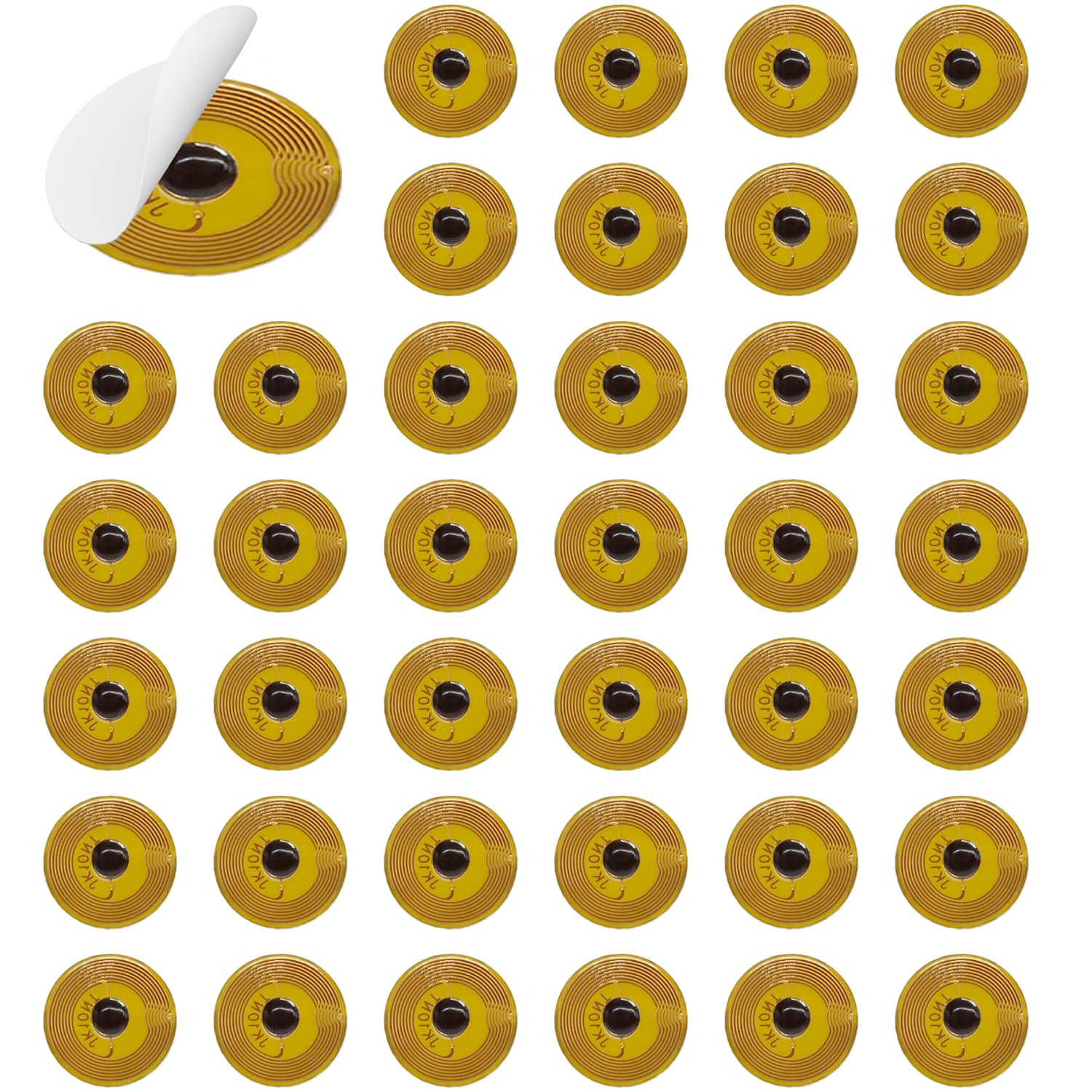 30 pcs NFC Tags NTAG215 FPC Tag Flexible NFC Nail Heat Resistant Stickers Electronic Tag NFC Key Tags Material Programmable RFID Sticker 10mm Round