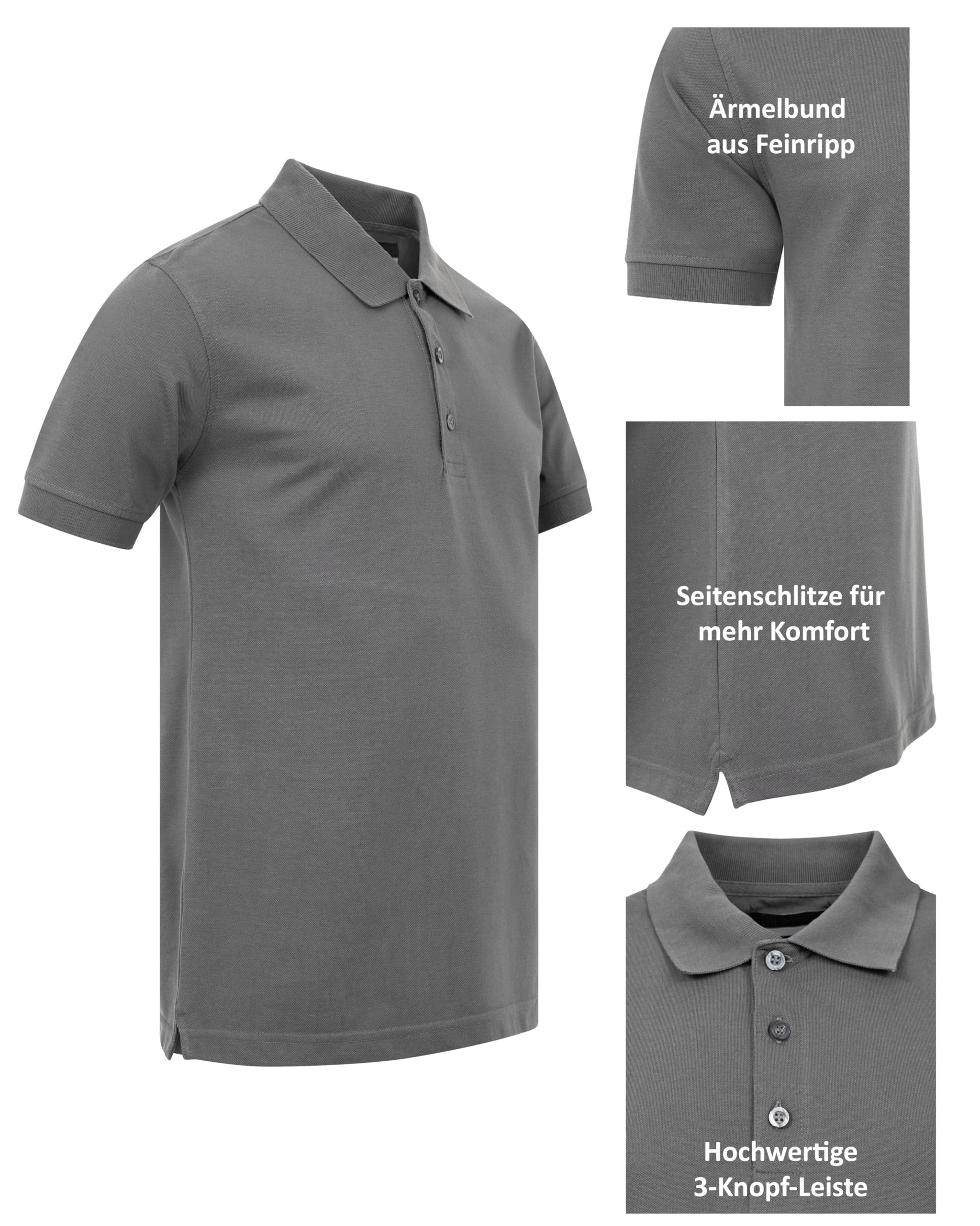 Herren Poloshirt 5er Pack - Polohemd Set Kurzarm - atmungsaktiv, knitterarm, bügelleicht - Polo Shirts Männer aus Polyestermix - Regular Fit für Arbeit, Freizeit, Golf - große Größen bis 5XL