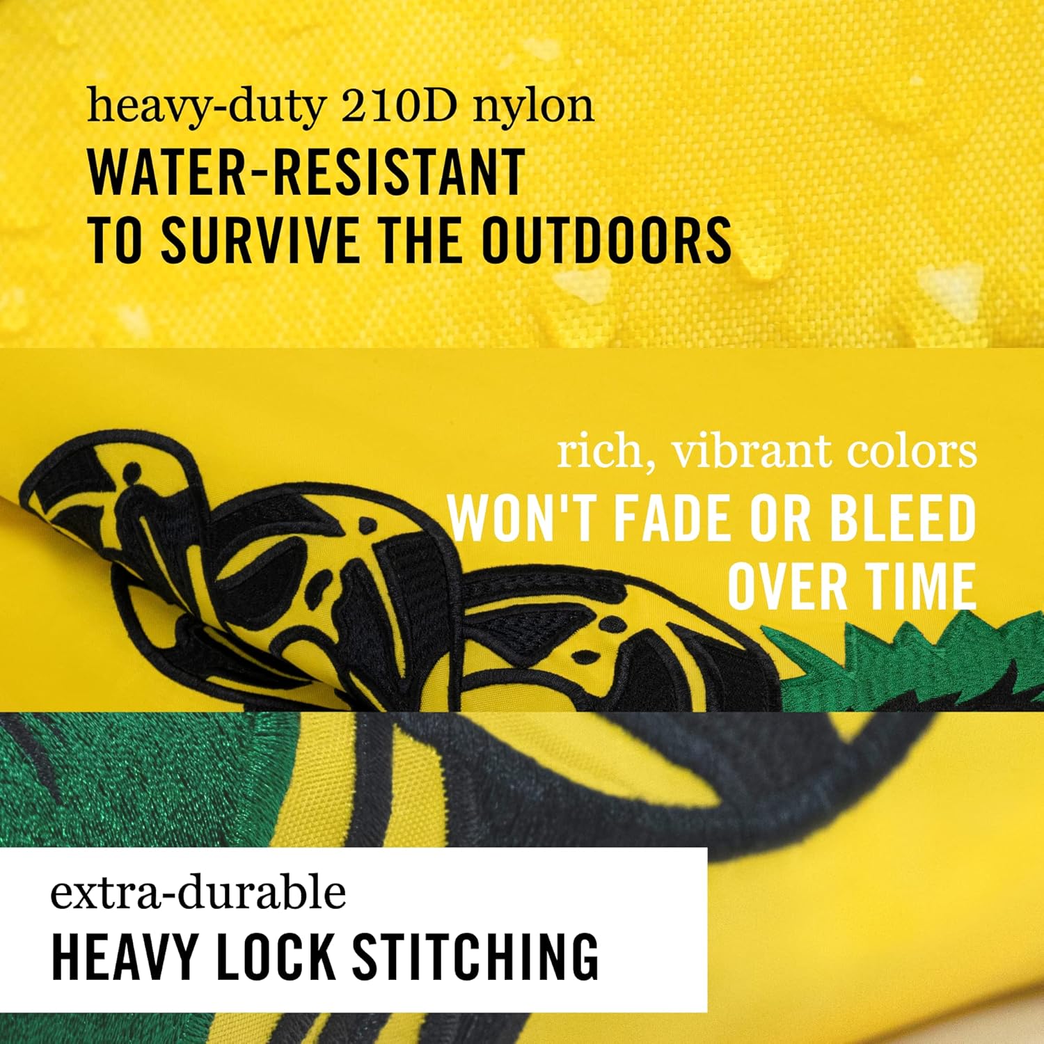 Dont Tread On Me Flag 3 x 5' ft | Gadsden Tea Party Flag | Nylon Embroidered Snake | Quadruple Stitched Fly End | 100% Guarantee | Brass Grommets for Easy Display | Premium Quality