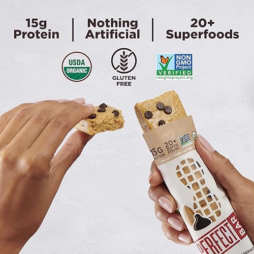 Miniatura 4 de Perfect Bar - Barra de proteína refrigerada original, mantequilla de maní con chispas de chocolate oscuro, barra de 2.3 onzas, 8 unidades (paquete