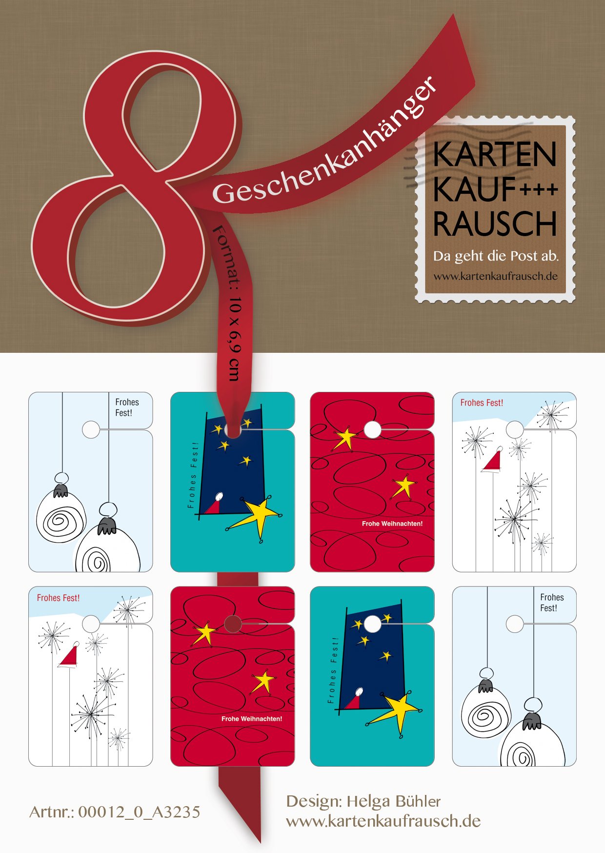 Edle Weihnachts 64 Stück Geschenkanhänger | Papier Anhänger | Geschenkkarten zu Weihnachten: Frohe Weihnachten | Frohes Fest