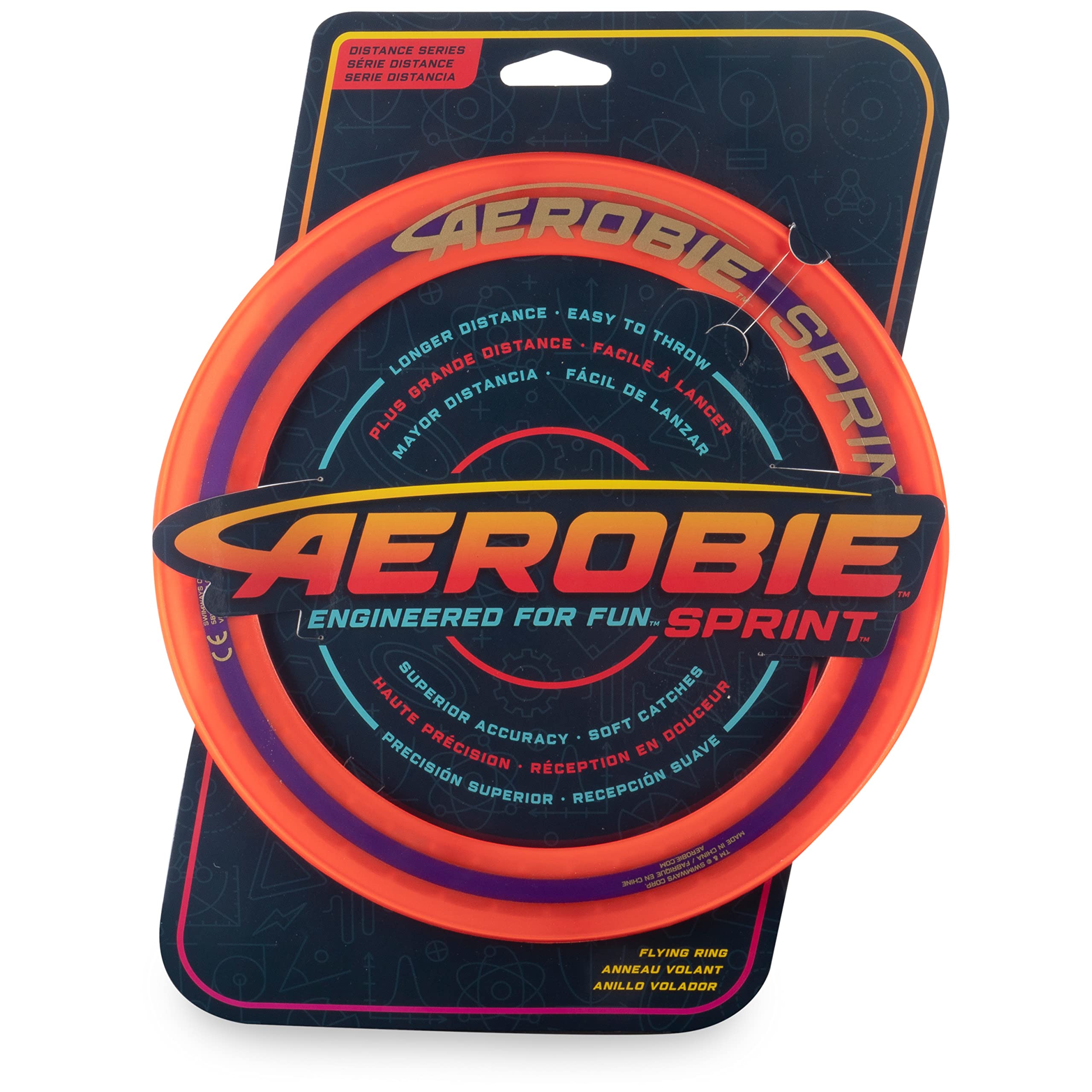 Aerobie Sprint Ring Disque Volant d'extérieur 25,4 cm Orange