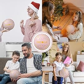 PECOGO Volleyball Size 5 PU Leather Soft Indoor Outdoor Pink Tulip Flowers Volleyballs Sports Training Game Play Ball for Beginner, Teenager, Adult(Gift Box,with Pump)