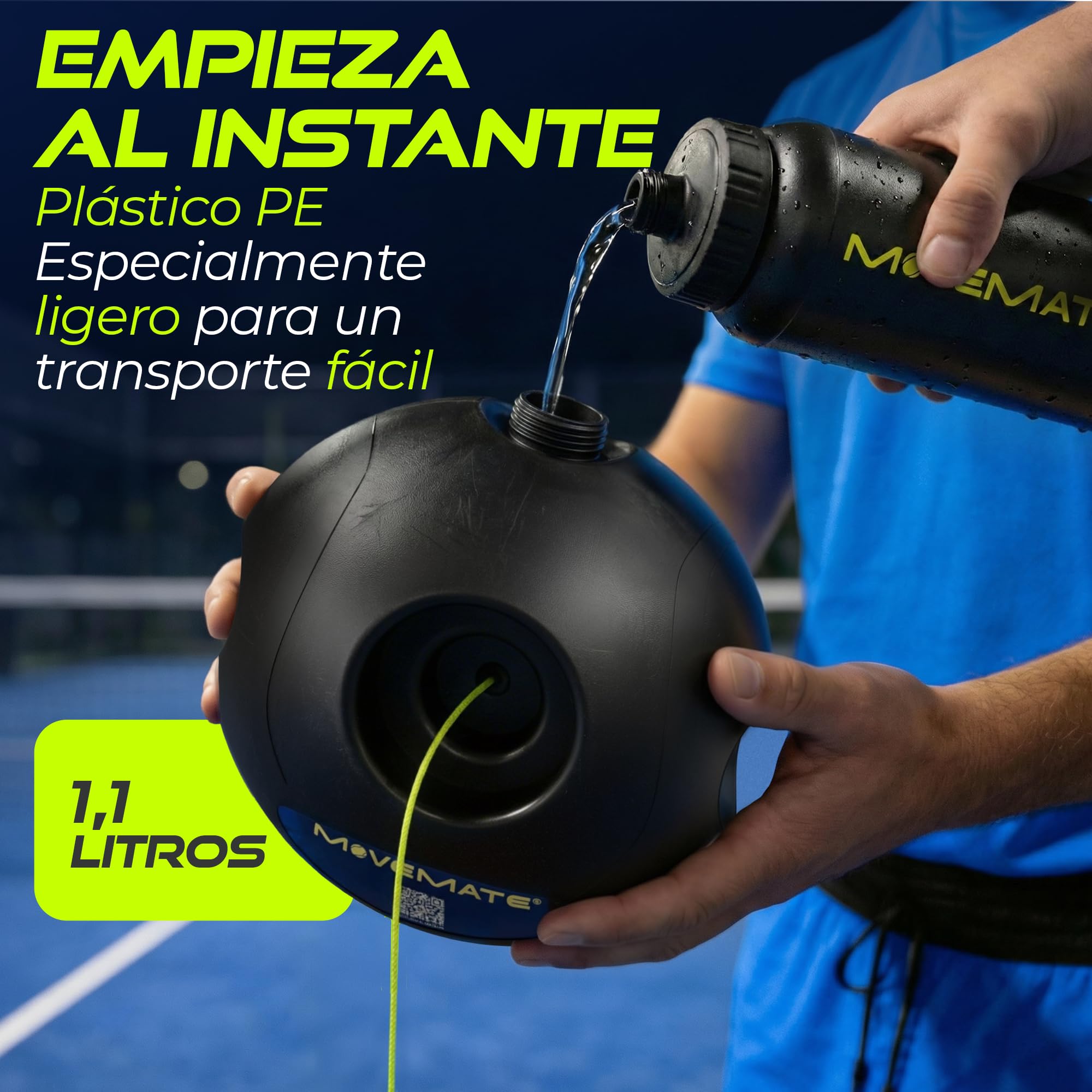 MOVEMATE Dispositivo de Entrenamiento de Pádel/Tenis con Pelota Wilson® | Innovador Equipamiento Deportivo para Exteriores, en el Parque, en el jardín | con Bolsa de Transporte y vídeos de Ejercicios — view 8