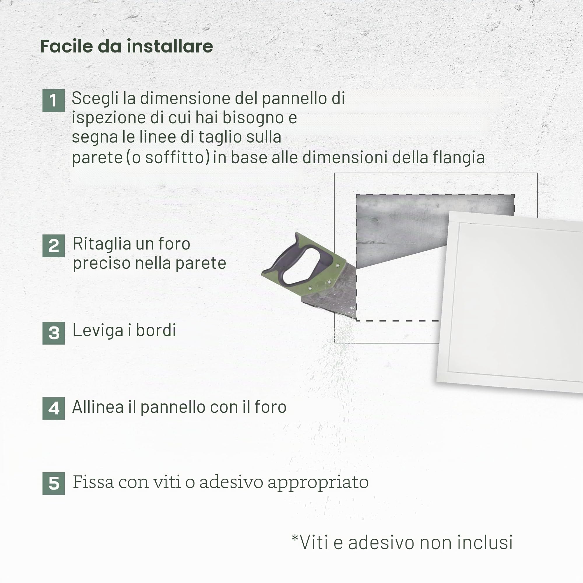 Vent Systems - Pannello di accesso 400 x 300 mm, porte di facile accesso, plastica ABS, pannello di accesso per cartongesso, parete e soffitto, copertura per porte elettriche e idrauliche