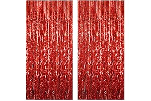 Party Glam Red Tassel Garland Backdrop Curtains