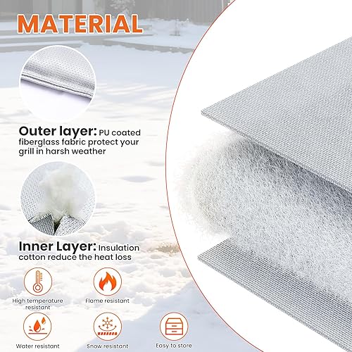 Miniatura 3 de Manta aislante para parrilla Weber Searwood 600, manta aislante de repuesto para Weber Searwood 600, manta para parrilla de pellets, ahorra calor