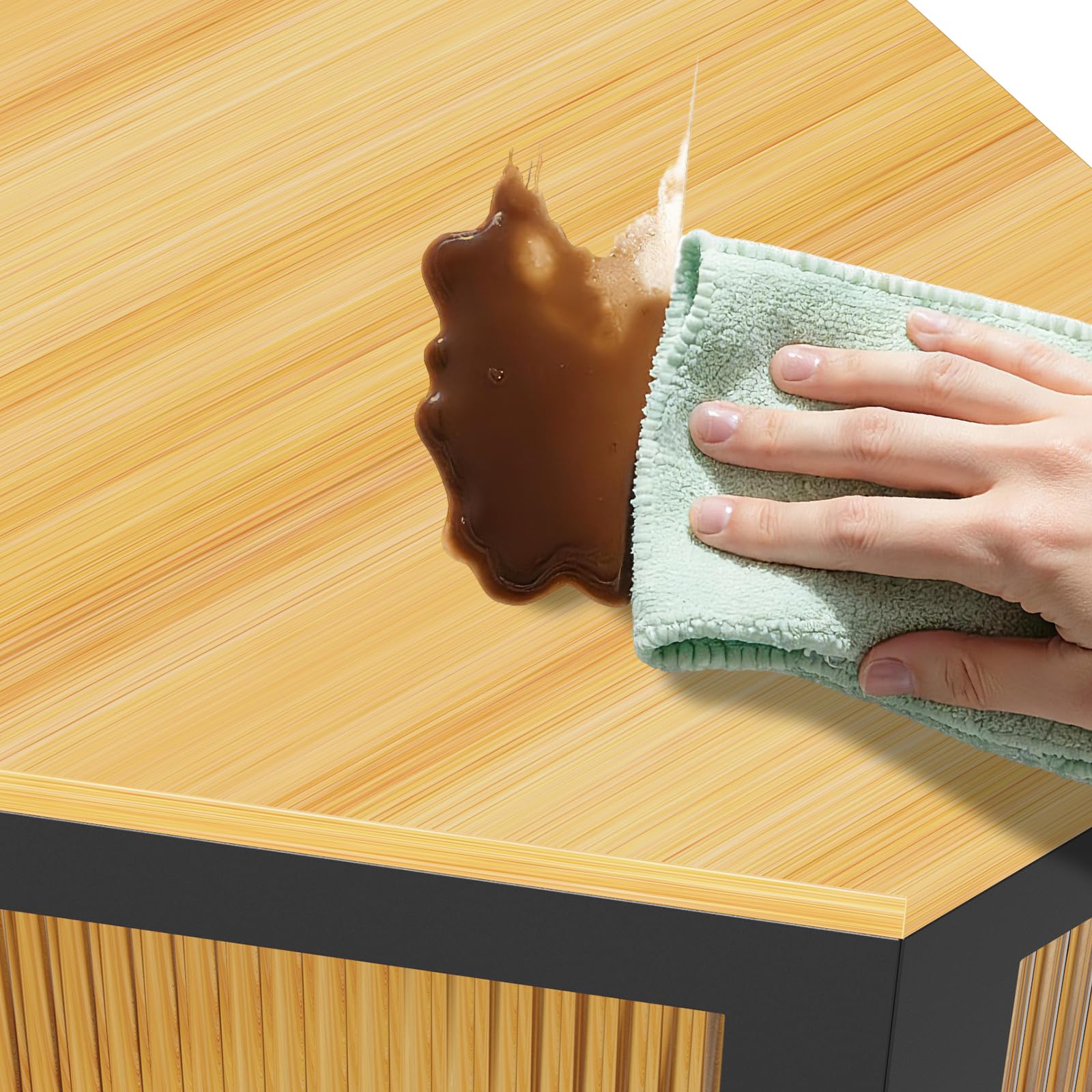Panera de madera de 2 niveles con ventana, estantería esquinera de cocina para pan y utensilios de cocina, ahorra espacio y elegante, 29,5 x 29,5 x 35 cm, color negro