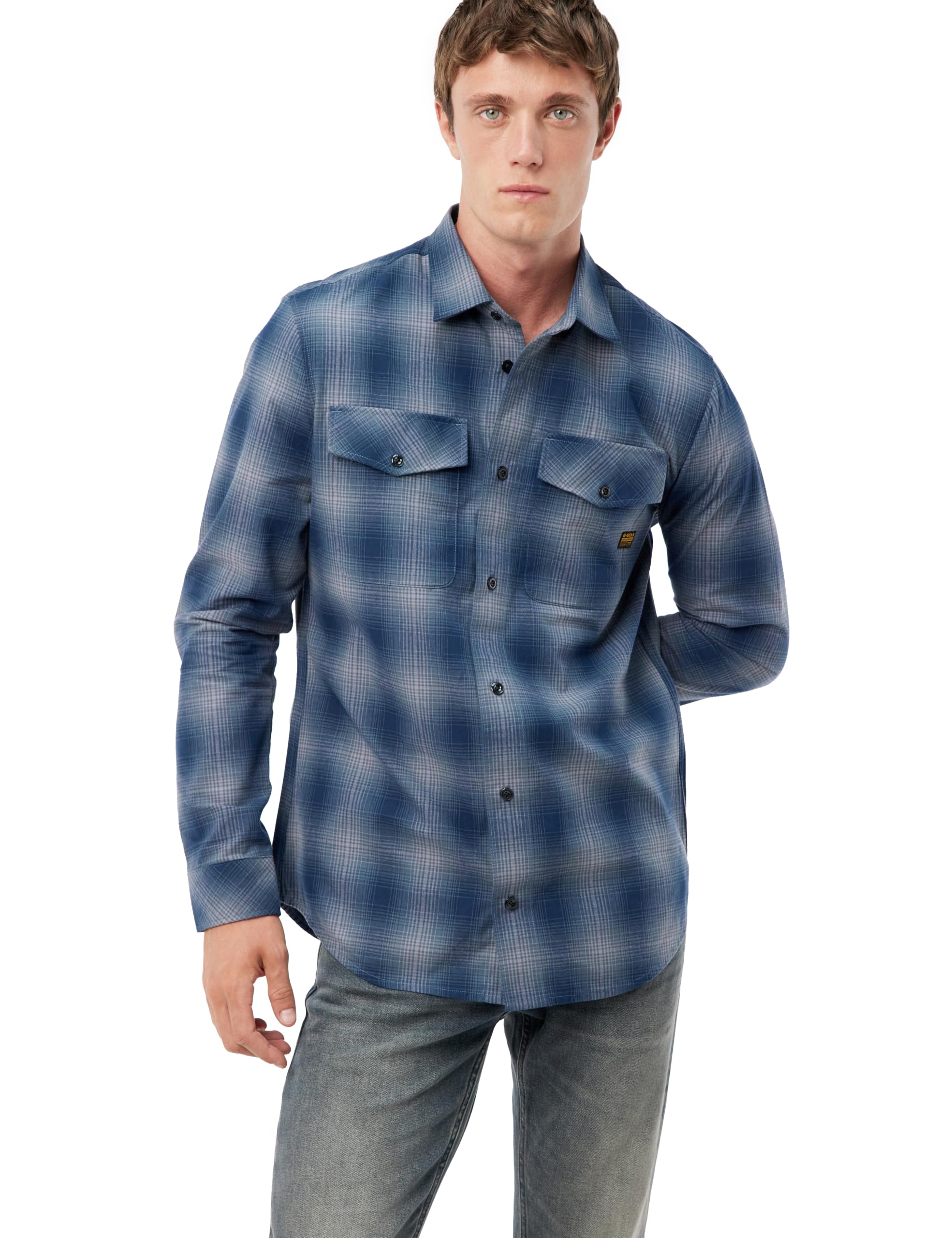 G-Star Herren Marine Slim Long Sleeve Shirt, Mehrfarben (Rank Blue Vanderbilt Check D24963-d412-g092), XS EU