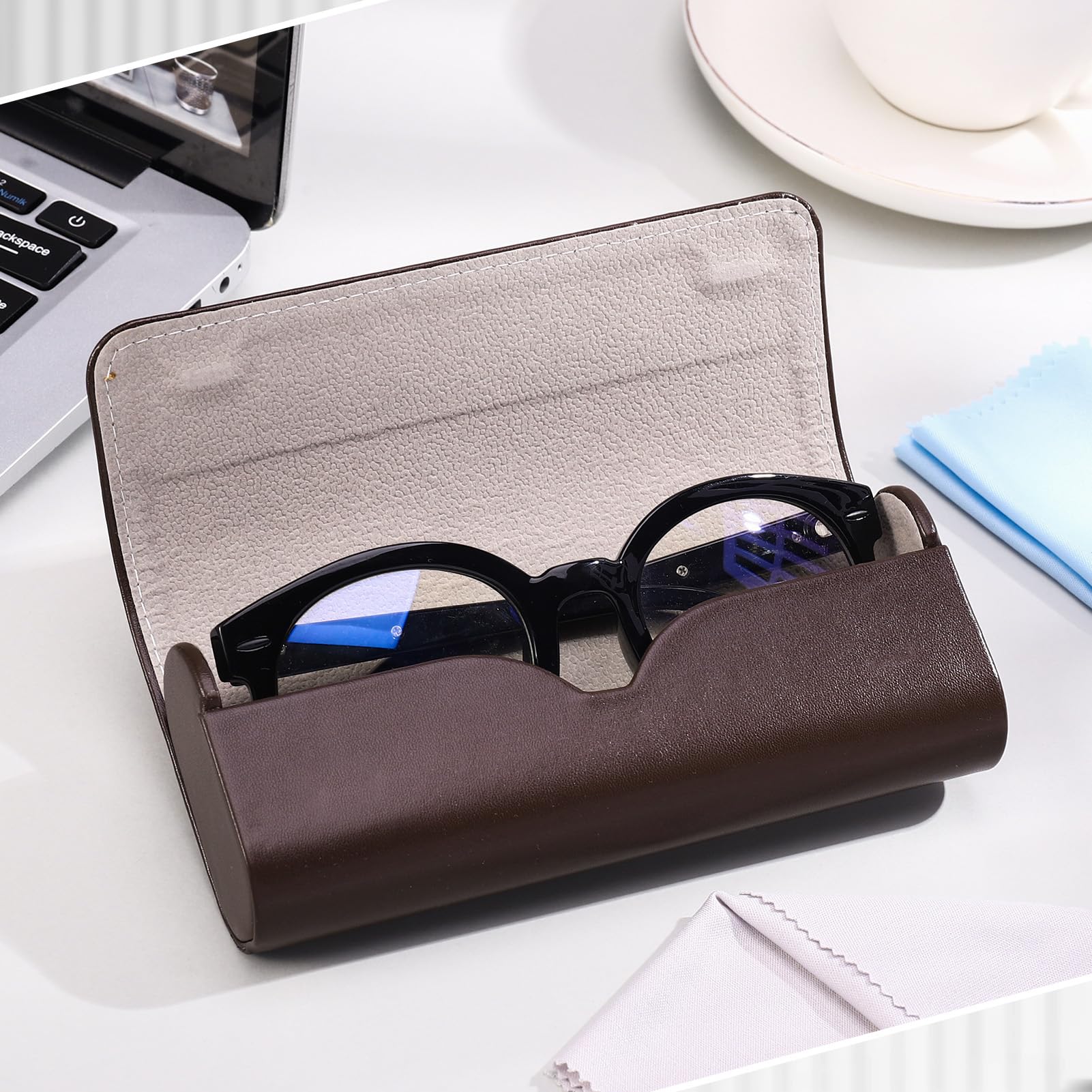 Paquete de 6 fundas para gafas, funda rígida para gafas, funda ligera y portátil para gafas de sol, funda para gafas de sol con paño de limpieza