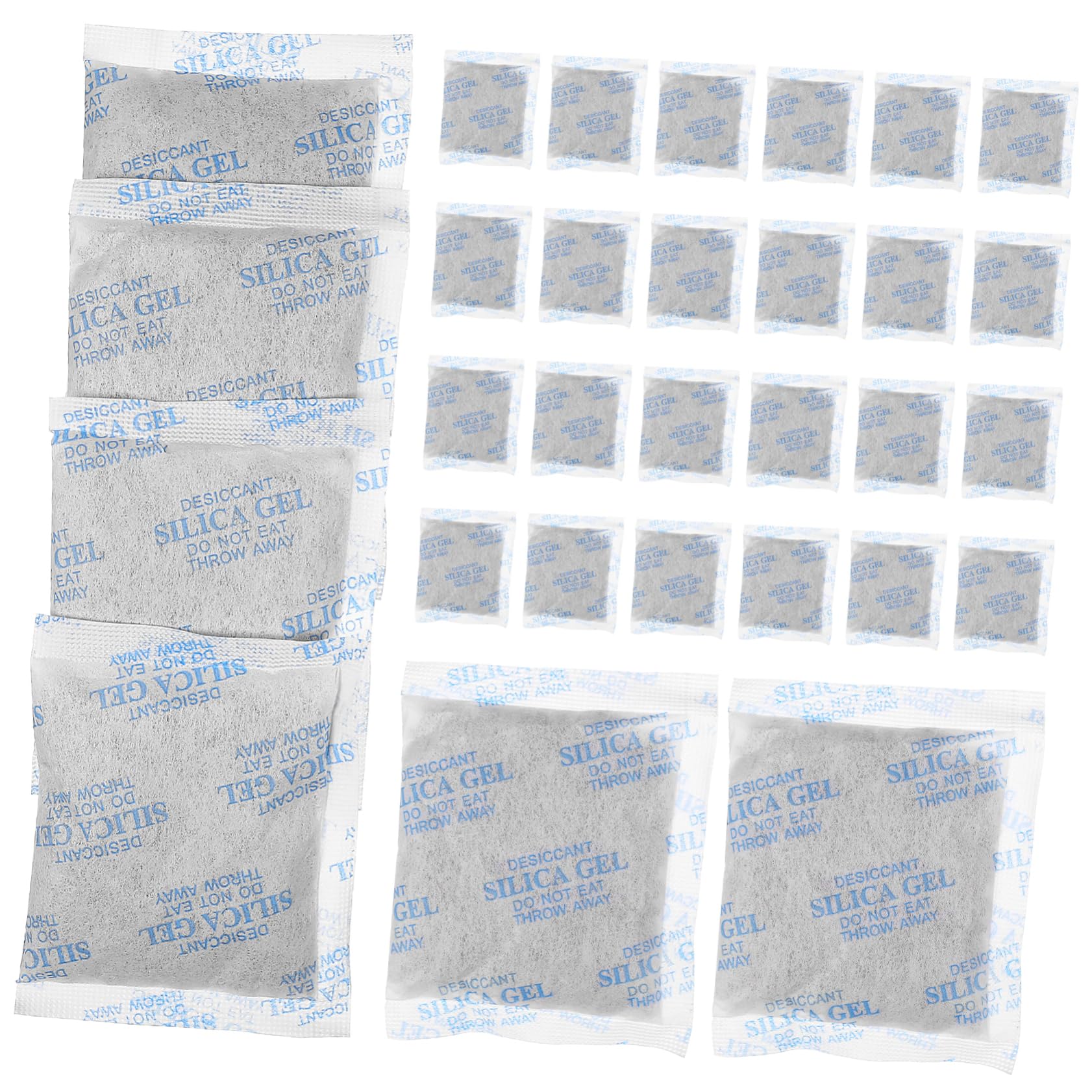 Paquetes Desecantes de Gel de Sílice para Almacenamiento, 30 Bolsas de 50g en Tela No Tejida, Absorbentes de Humedad para Armarios y Electrónica | Absorción Elevada, Uso Sencillo, para Ropa y Alimentos, Armarios y Coches
