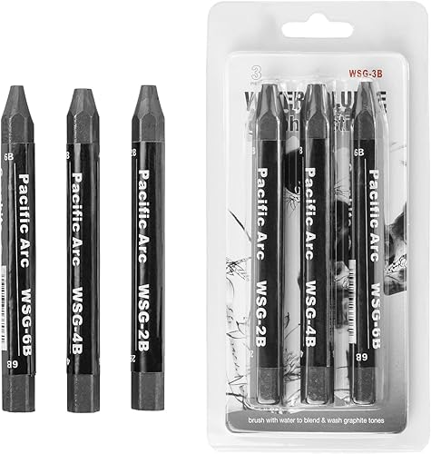 Miniatura 4 de Pacific Arc Jumbo - Juego de 3 varillas de grafito solubles en agua 2B 4B 6B