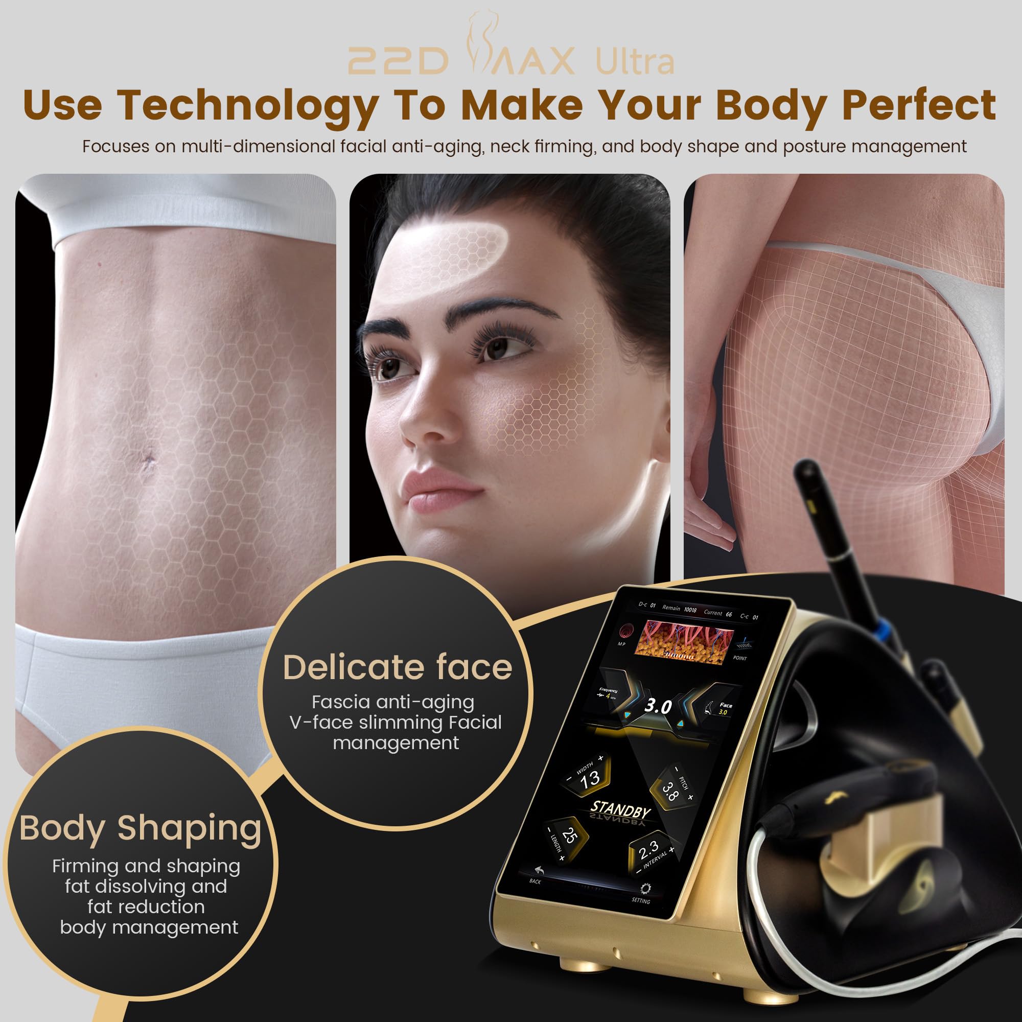 Lifting Viso e Modellamento Corpo con 13D e 18D RF