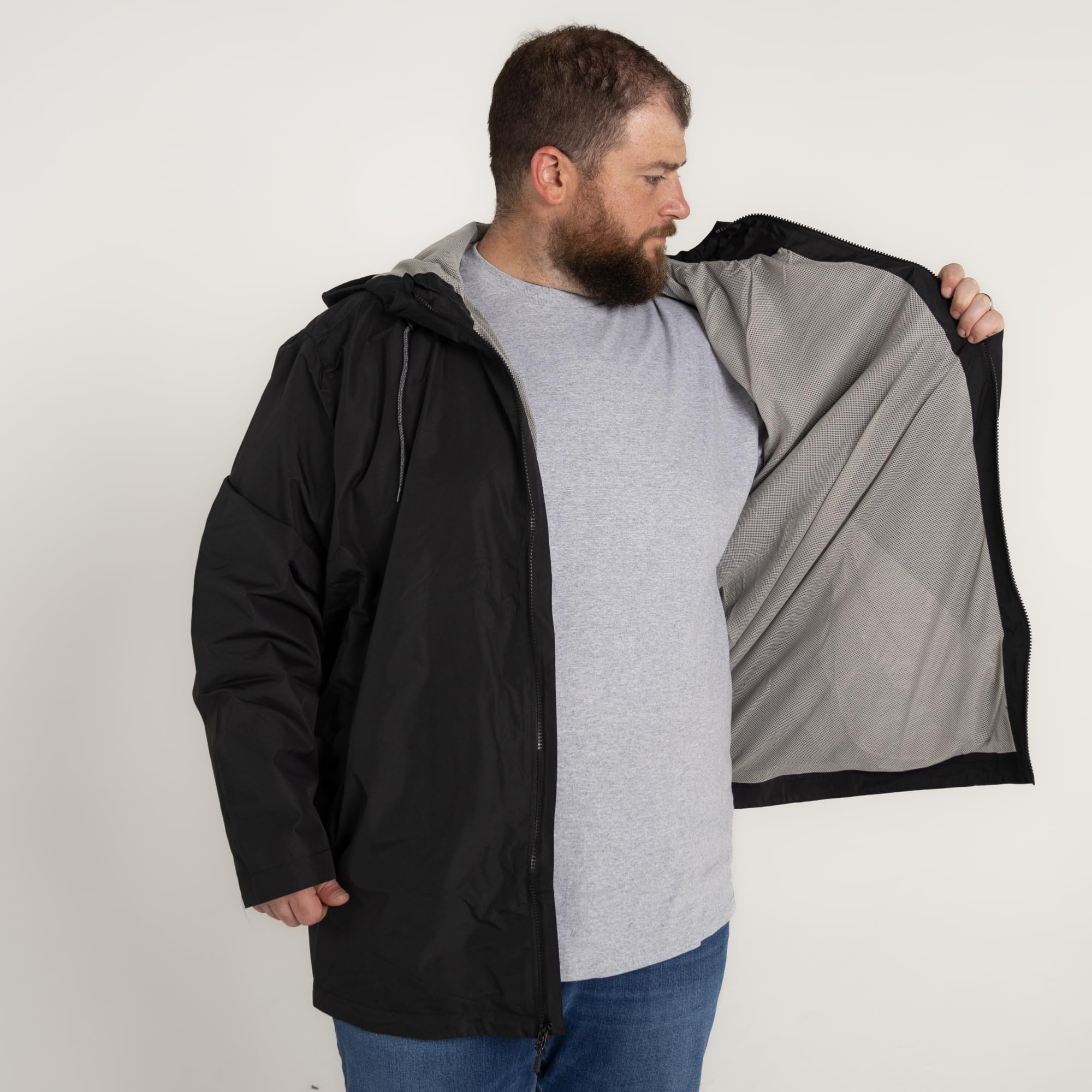 Snow Country Outerwear Men’s Big Windguard Wind Rain Jacket 3XL-7XL (Black 6XL)
