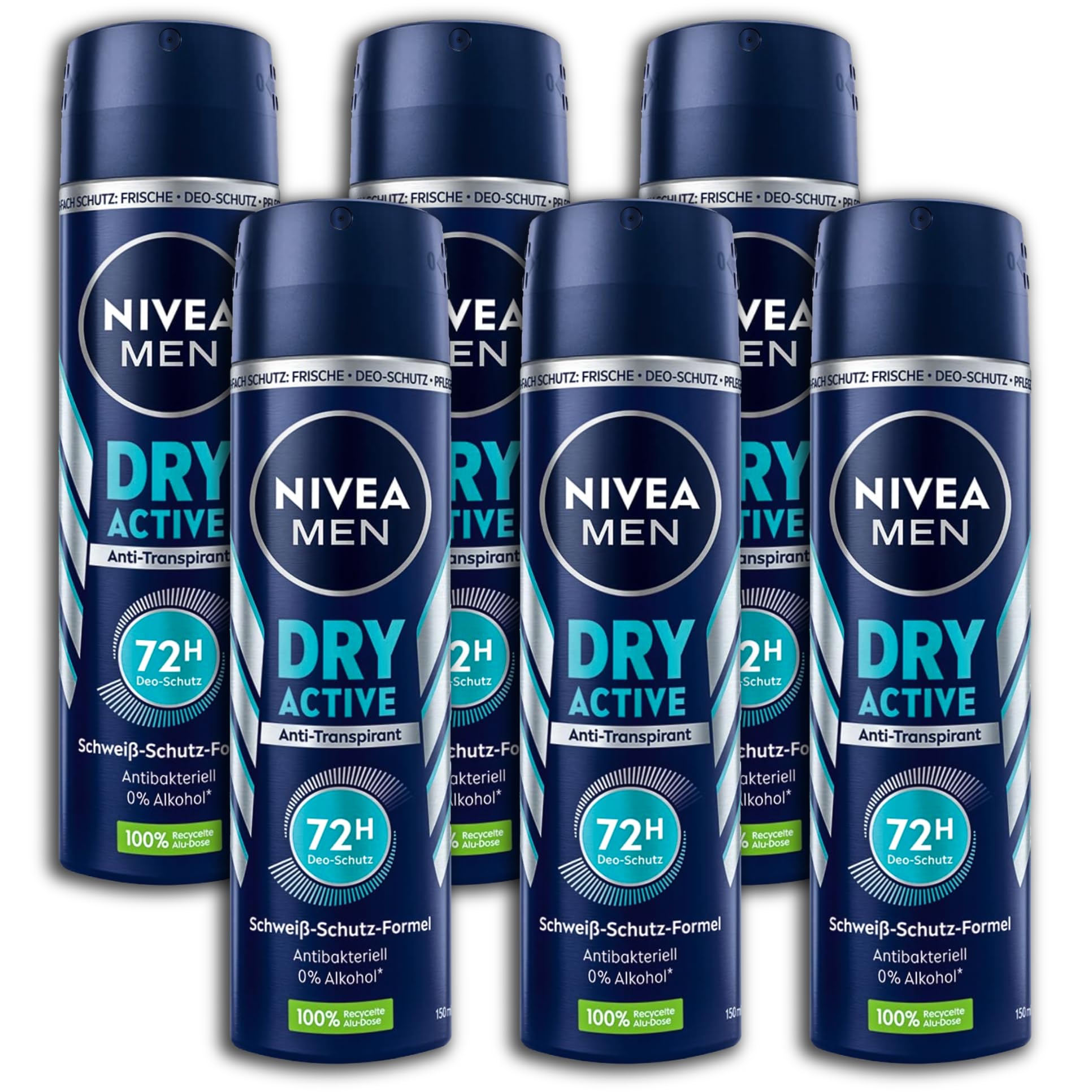 6 Pack Nivea Men Dry Active Deodorant Spray 6 X 150ml