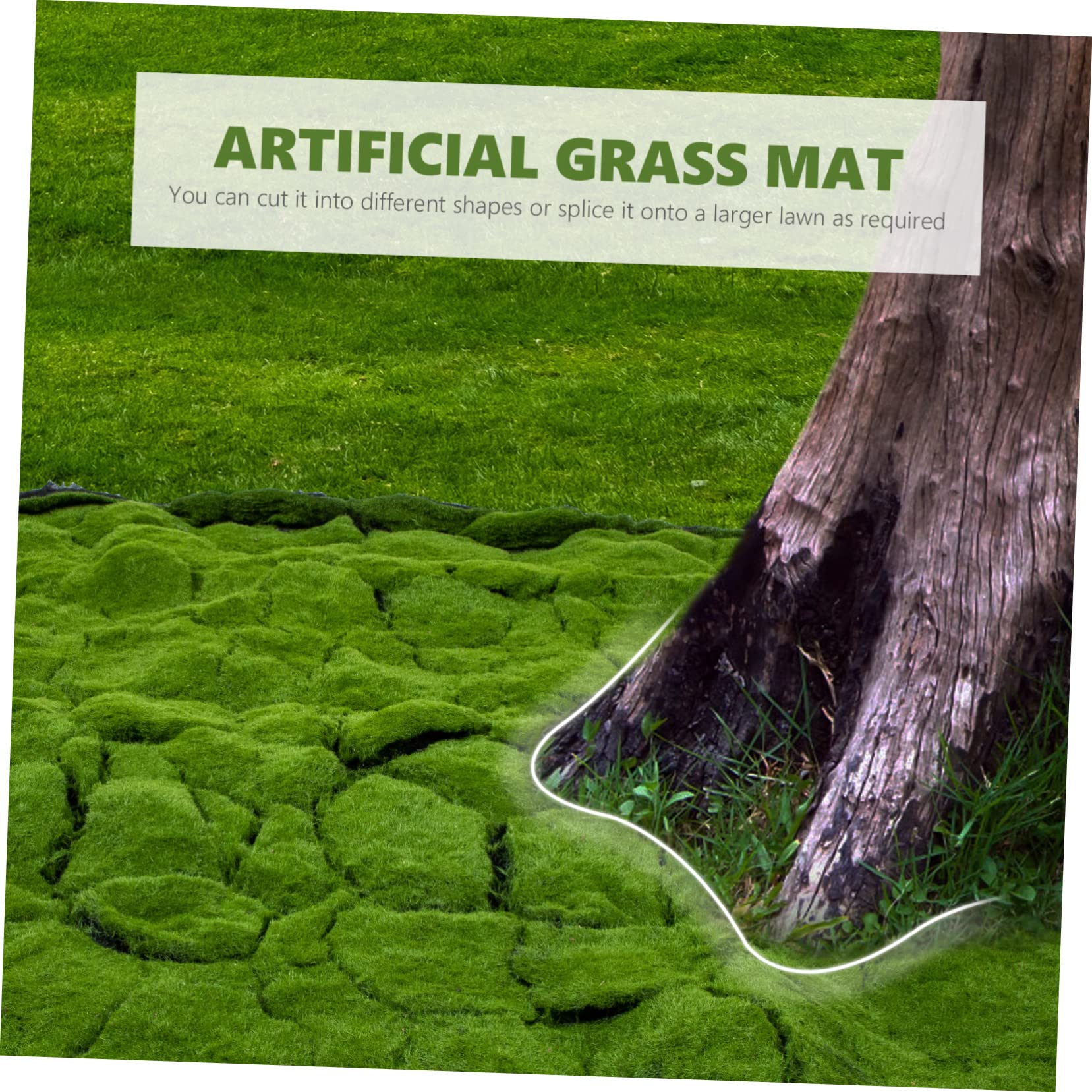 ULTECHNOVO Césped Artificial de Musgo Verde, Alfombra Simulada para Jardín
