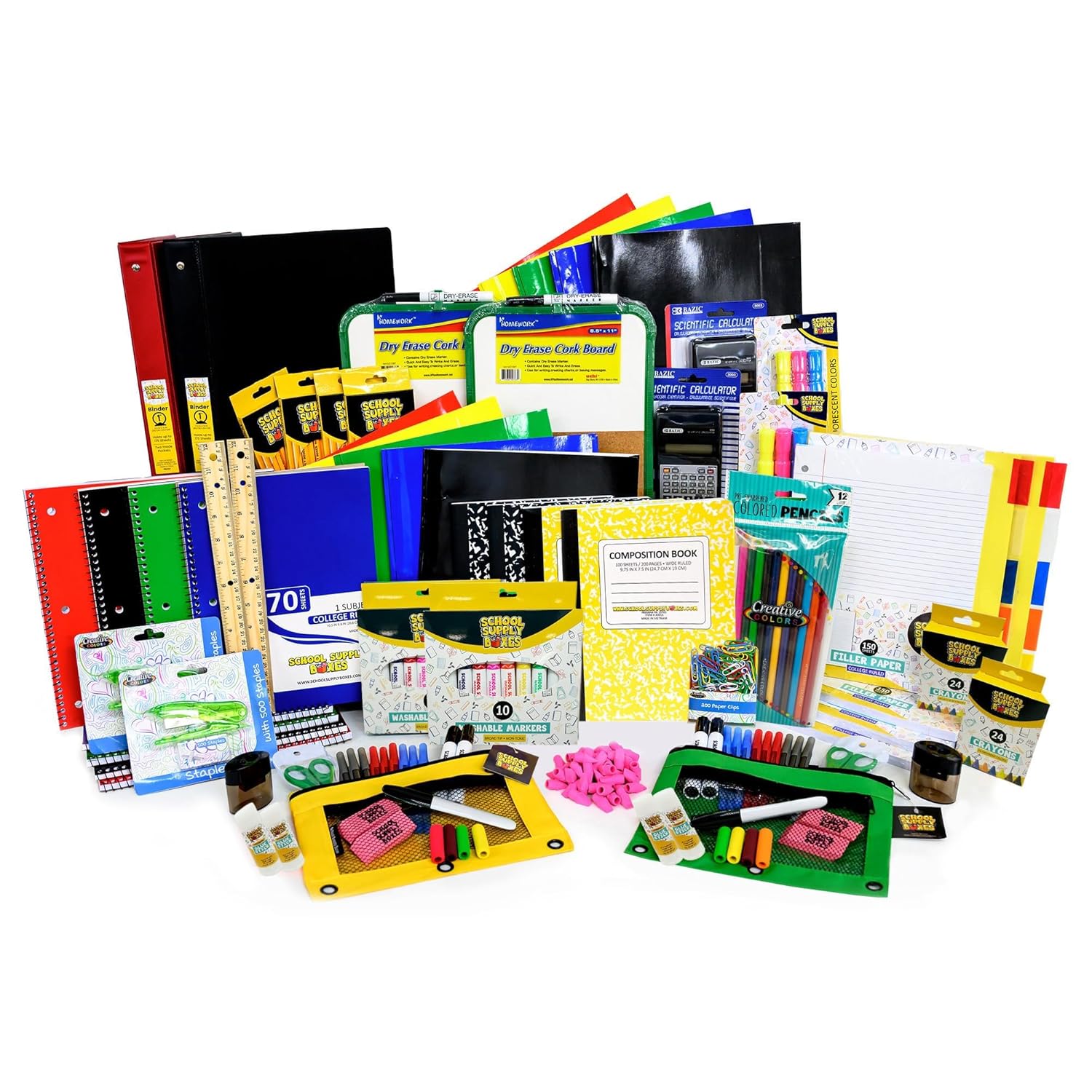 Mega Back to School Bundle | 1 Box - 474 Pieces per Box | School Supply Boxes - Back to School Essentials | Includes All of Your Back to School Needs for Students & Teachers