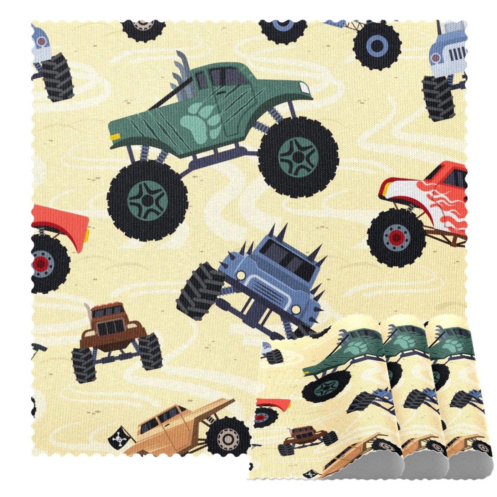Sets de table Monster Trucks antidérapants pour enfants | Lot de 4