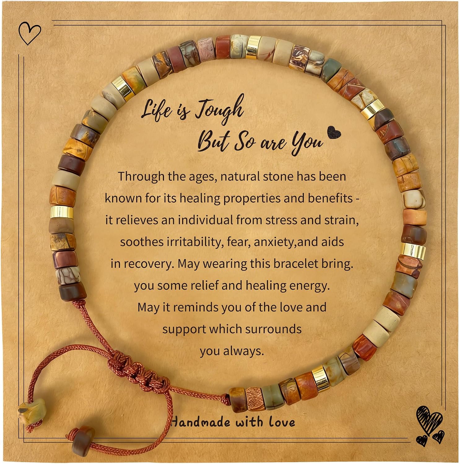 Inspirational Gifts for Women Healing Stone Bracelets Thinking of You Get Well Soon After Surgery thumbnail
