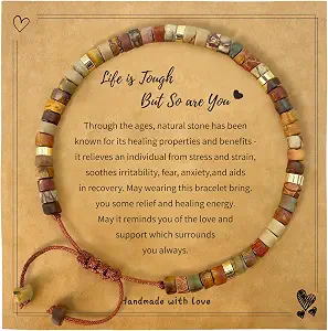 Inspirational Gifts for Women Healing Stone Bracelets Thinking of You Get Well Soon After Surgery