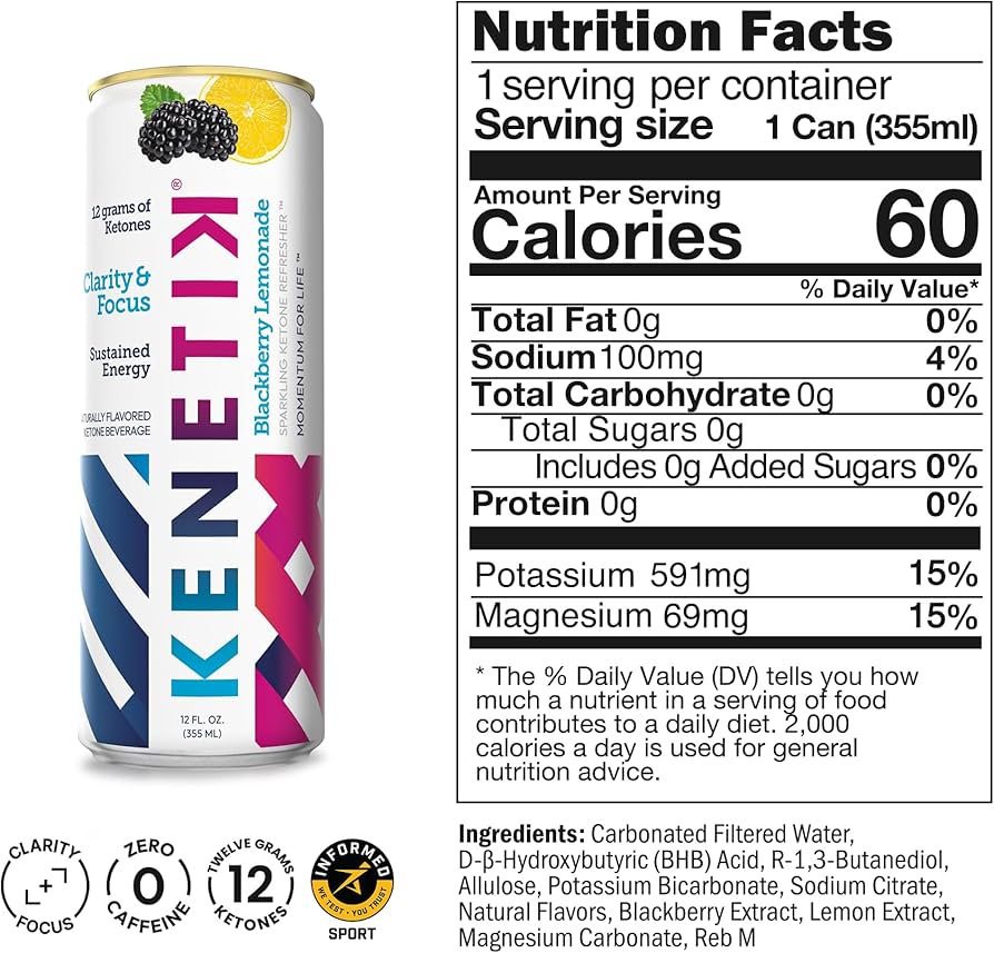 Amazon.com : Kenetik Ketone Focus Drink - Plant-Based D-BHB