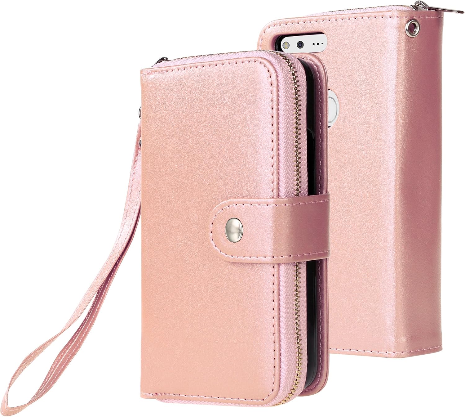 E LV Case for Google Pixel XL Case Cover PU Leather Flip Folio Wallet Purse Case Cover for Google Pixel XL - [Rose Gold]