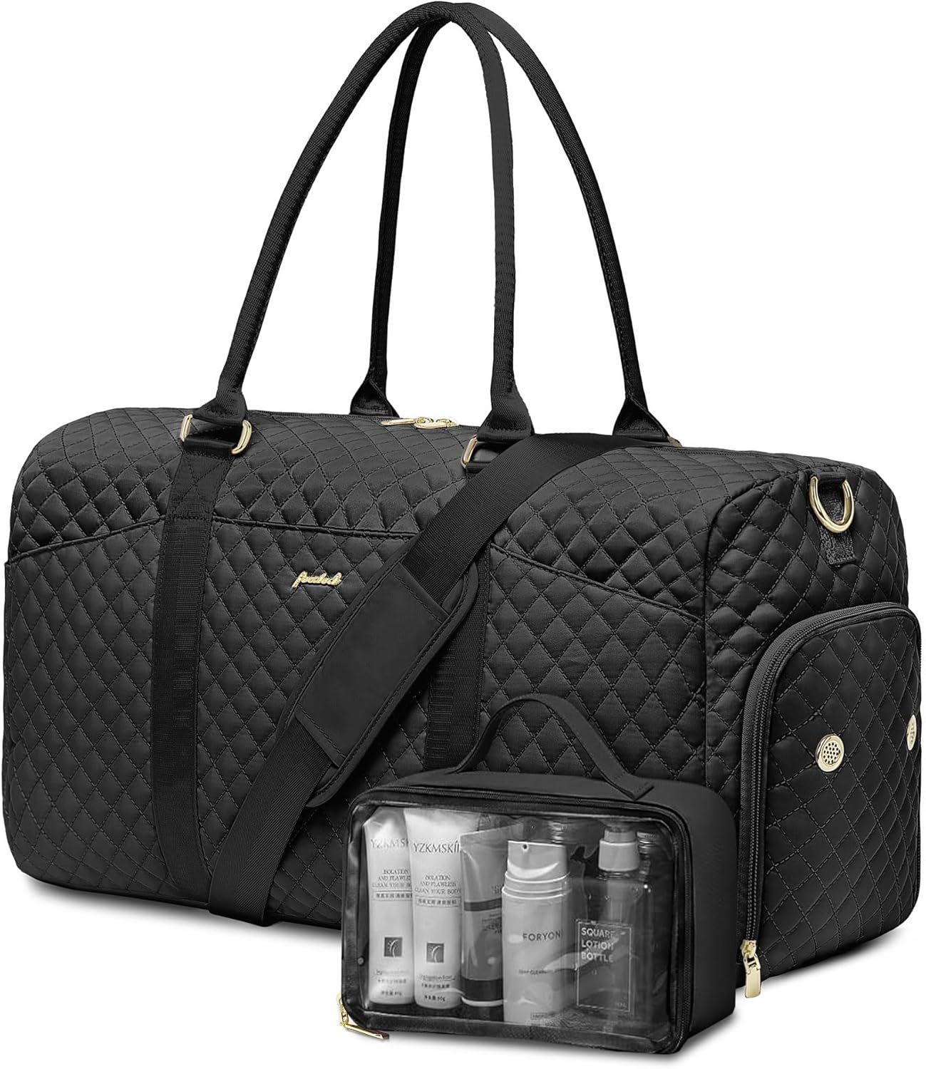 Women Weekender Travel Duffle Bag: Travel Duffel Overnight Bags with Shoe Compartment Large Carry on Tote with Toiletry Bag Weekend Traveling Yoga Gym Hospital Bag for Women with Wet Pocket Black Women Weekender Travel Duffle Bag: Travel Duffel Overnight Bags with Shoe Compartment Large Carry on Tote with Toiletry Bag Weekend Traveling Yoga Gym Hospital Bag for Women with Wet Pocket Black