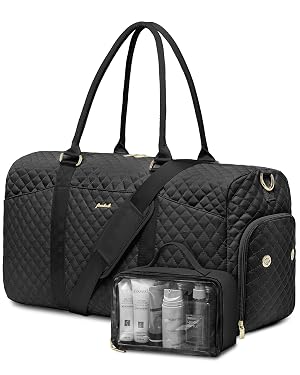 Women Weekender Travel Duffle Bag Travel Duffel Overnight Bags with Shoe Compartment Large Carry on Tote with Toiletry