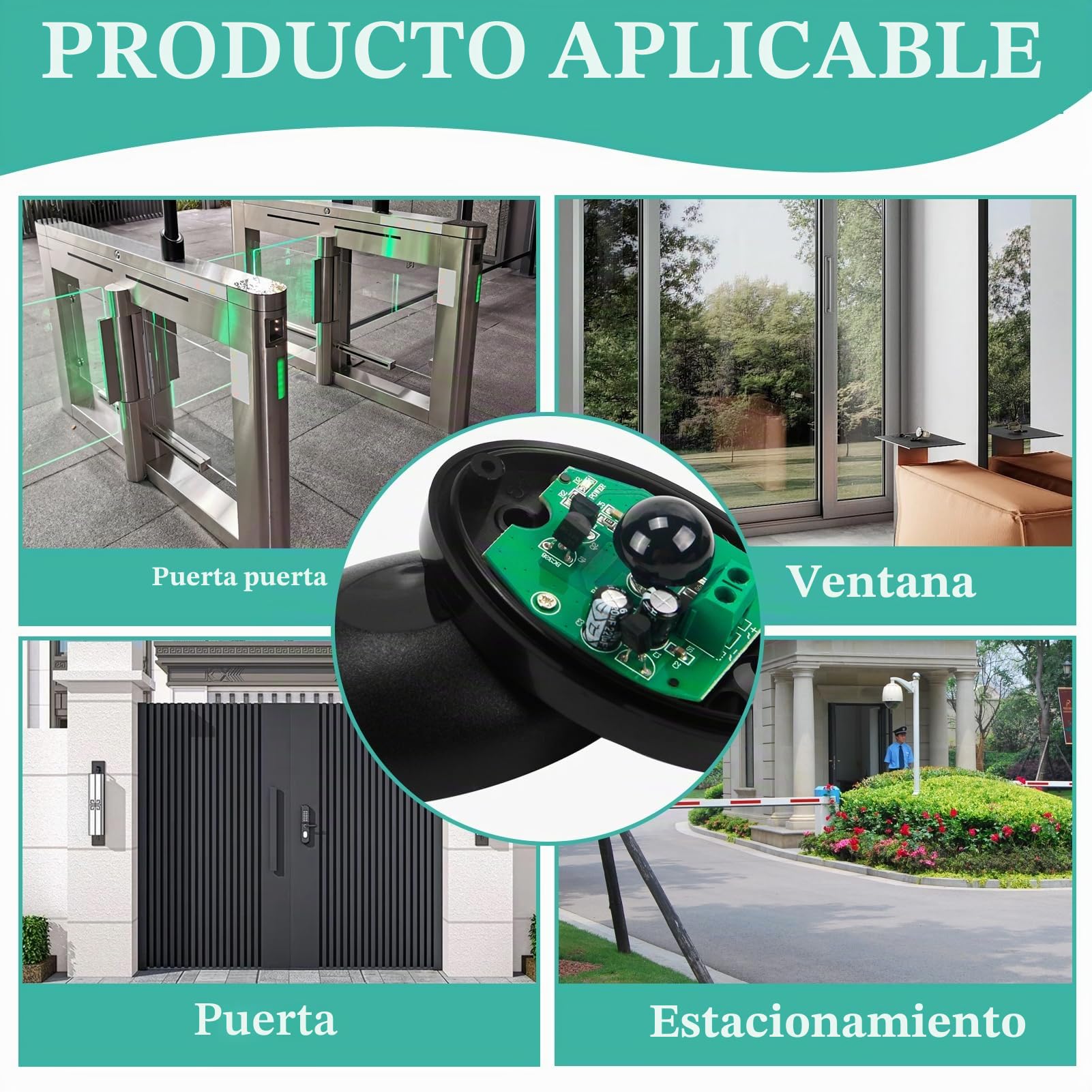 Kit de fotocélulas infrarrojas universales para automatización de portones y garajes, compatibles con 12/24V AC-DC, sensor de seguridad con filtro solar, resistente a la intemperie