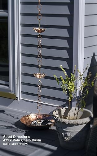 Miniatura 5 de Good Directions 486P-8 Cadena de lluvia para paraguas, 8-12 pies de largo, extragrande, 100% cobre puro