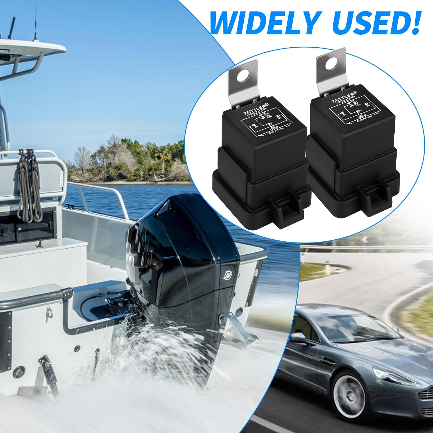 Power Trim Tilt Relay AZ973-1C-12DC4,12V 40A 5-Pin SPDT,Compatible with Mercury/Mariner Outboards,Fix Tilt/Trim Issues,Replacement Accessory for Outboard Motor 882751A1, VF4-35F11-Z07 (2-Pack)