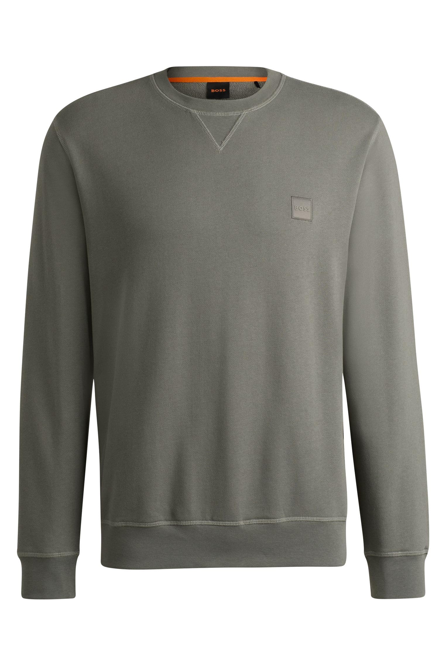 BOSS Mens Westart Cotton-Terry Regular-fit Sweatshirt with Logo Patch